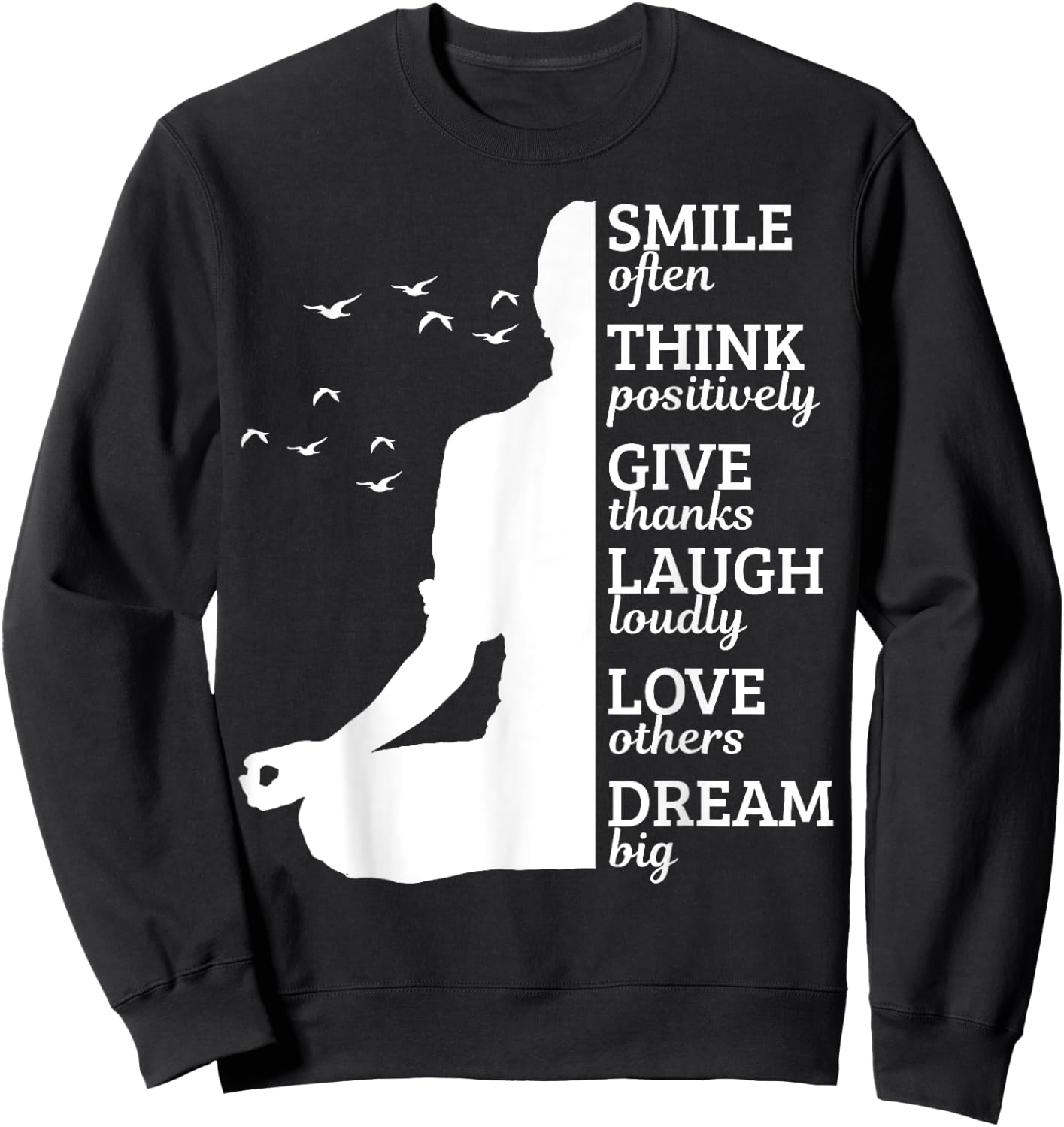 Yoga Apparel Co. Meditation Yoga Buddhism Spiritual Saying Gift Sweatshirt - Sweatshirt | Black