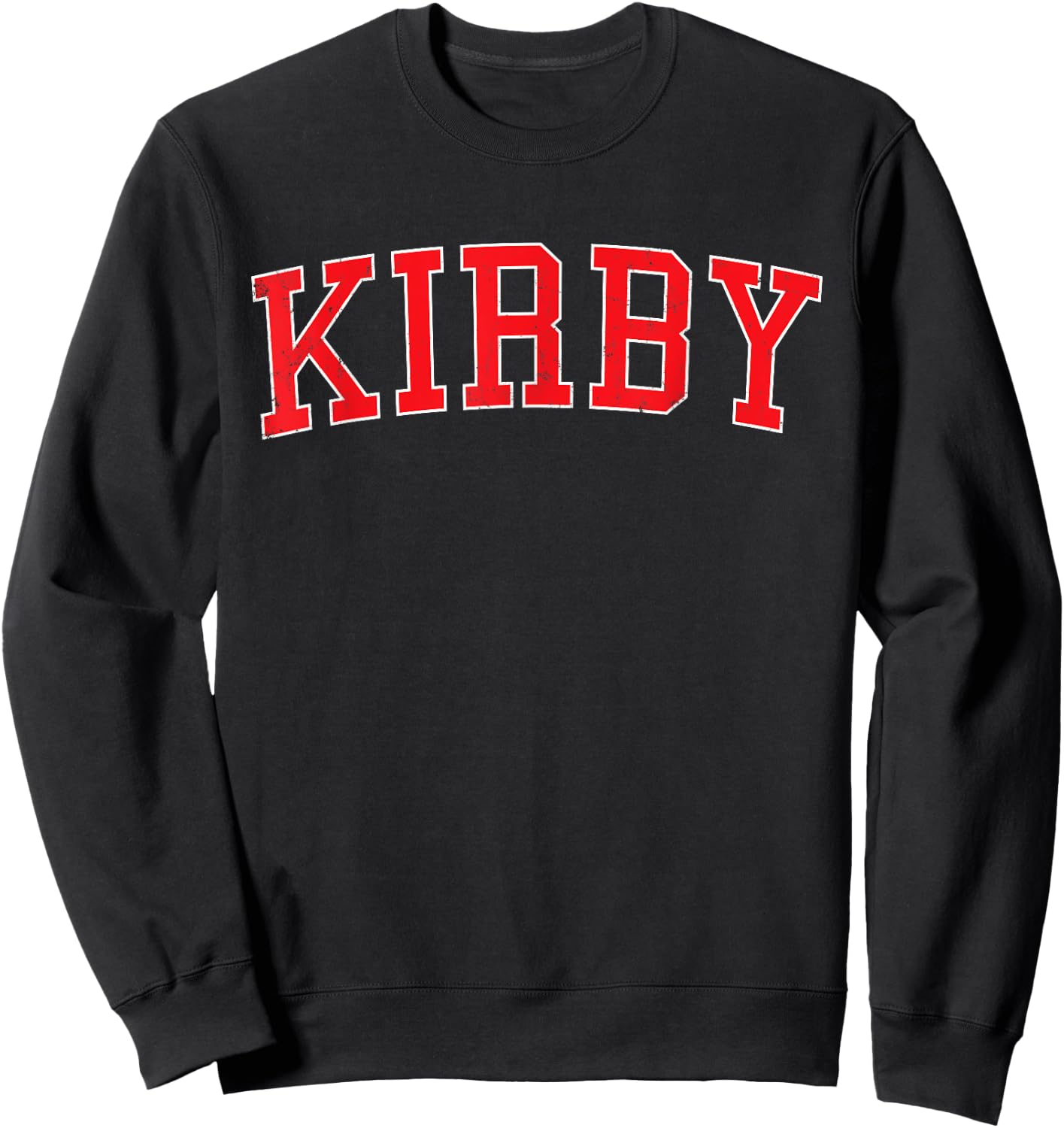 Vintage Kirby TX Distressed Red Varsity Style Sweatshirt - Sweatshirt | Black