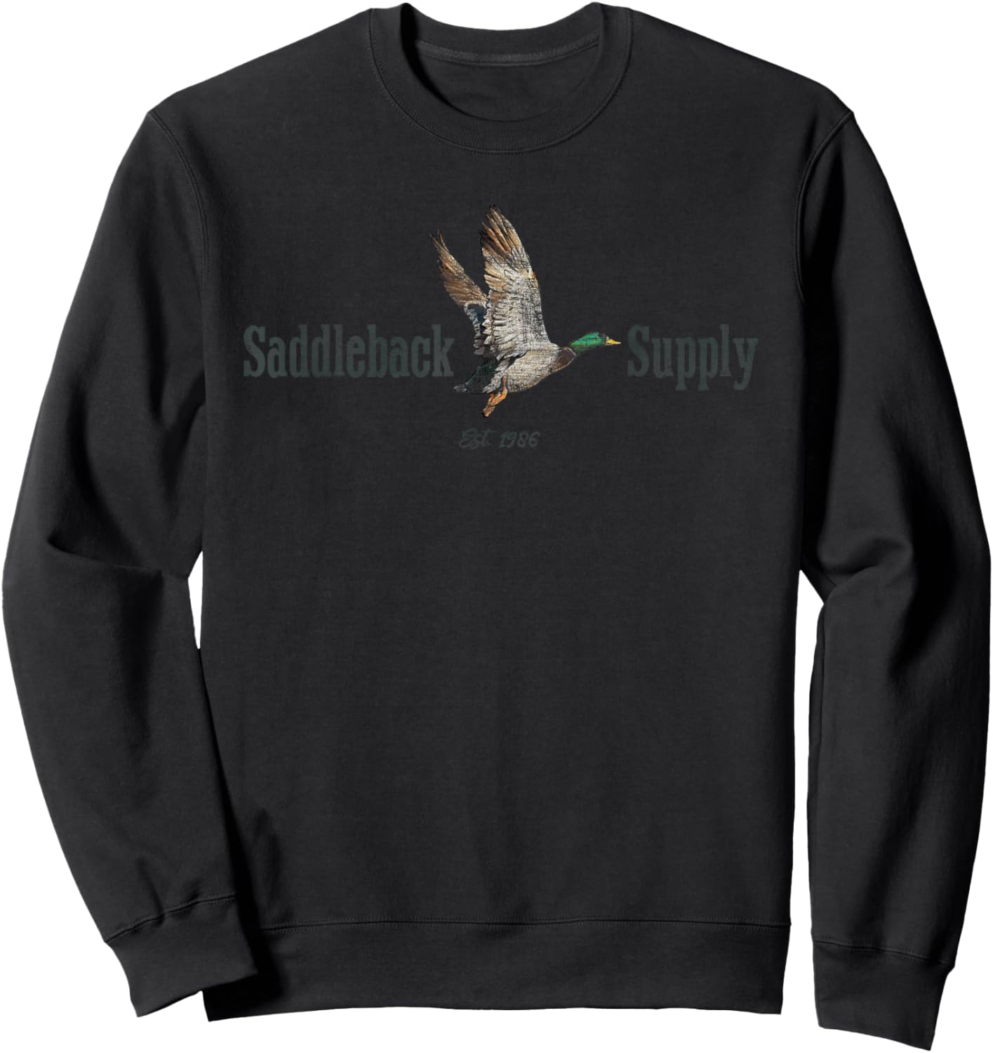 Saddleback Shoot Em Duck Hunting Lightweight Graphic Sweatshirt - Sweatshirt | Black