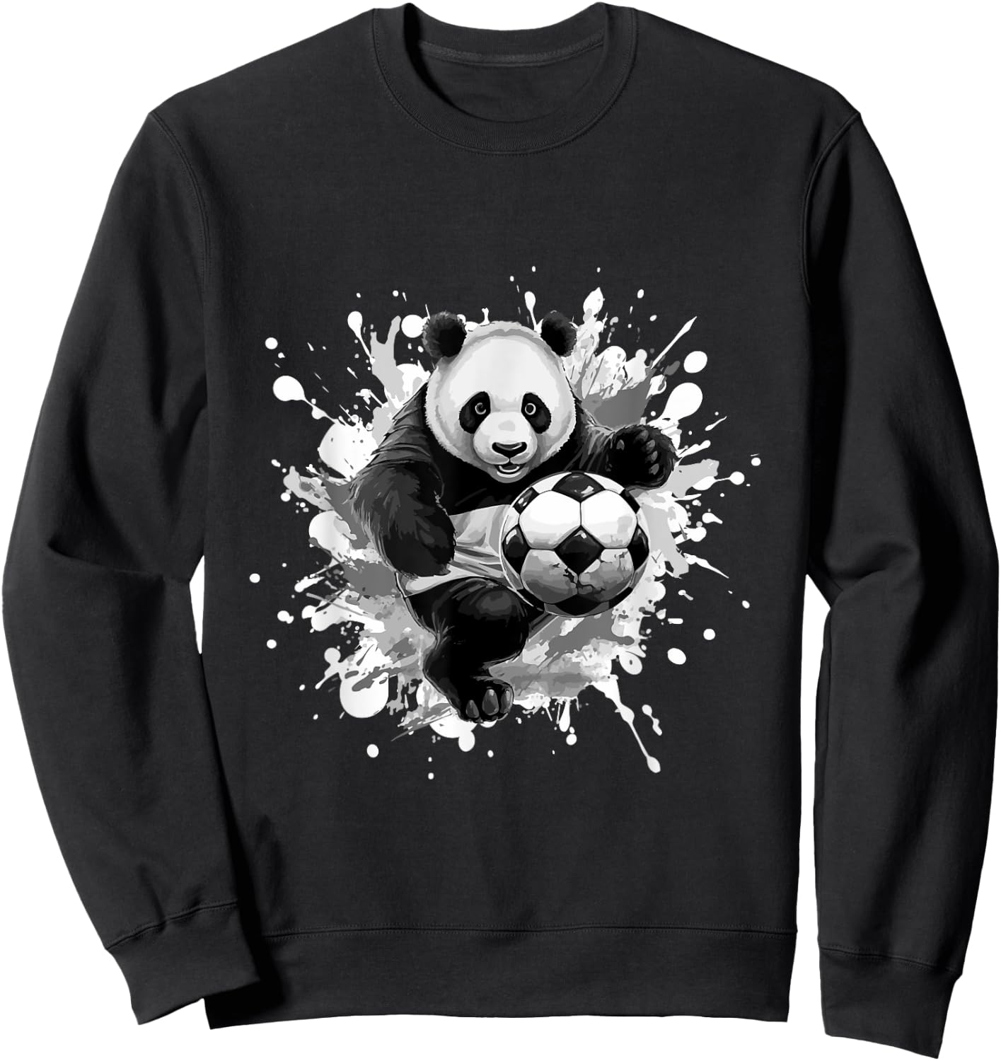 Panda Playing Soccer Sports Team Animal Sweatshirt - Sweatshirt | Black