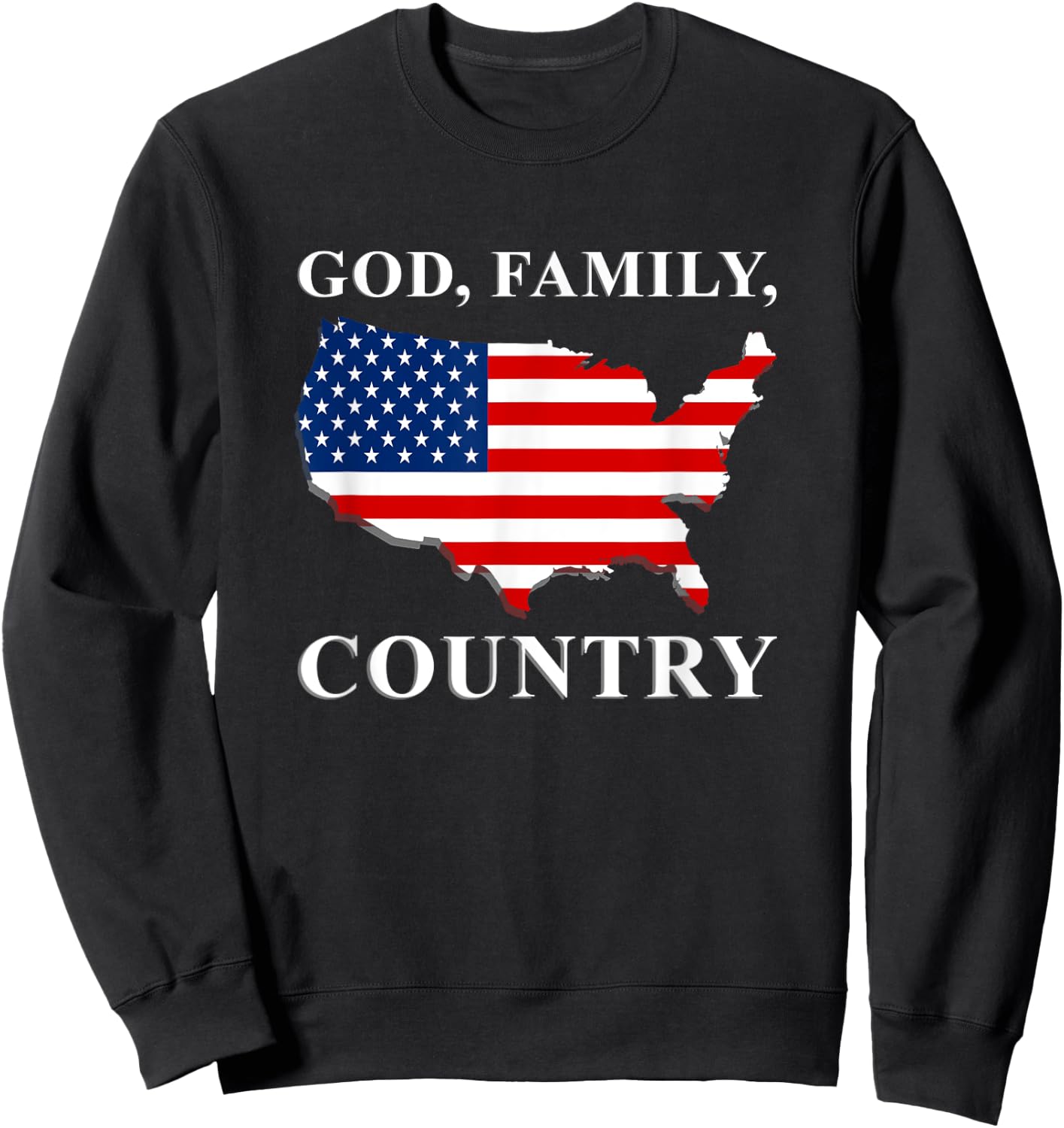 God Family Country US Flag Jesus Christ Holy Bible Prayer Sweatshirt - Sweatshirt | Black