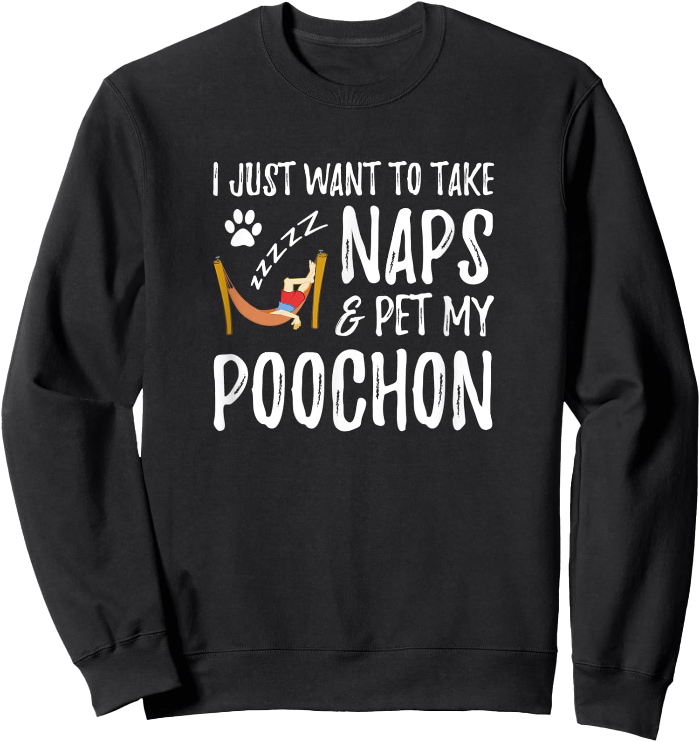 Poochon Mom Nap Funny Dog Mom Gift Men Women Sweatshirt - Sweatshirt | Black