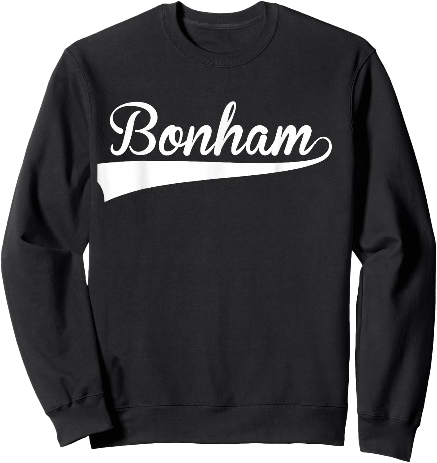 BONHAM Baseball Vintage Retro Font Sweatshirt - Sweatshirt | Black