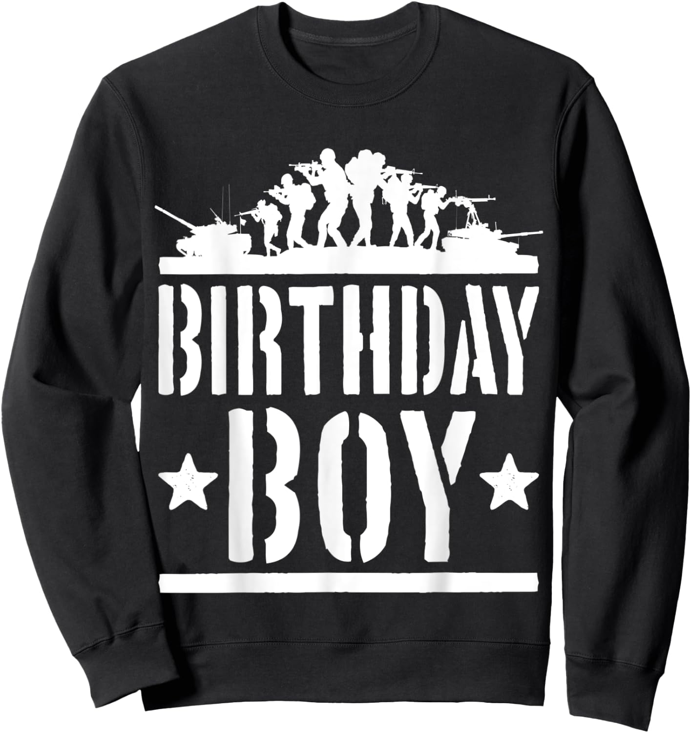 Kids Army Party Gift B-Day Party Shirt Birthday Boy Sweatshirt - Sweatshirt | Black
