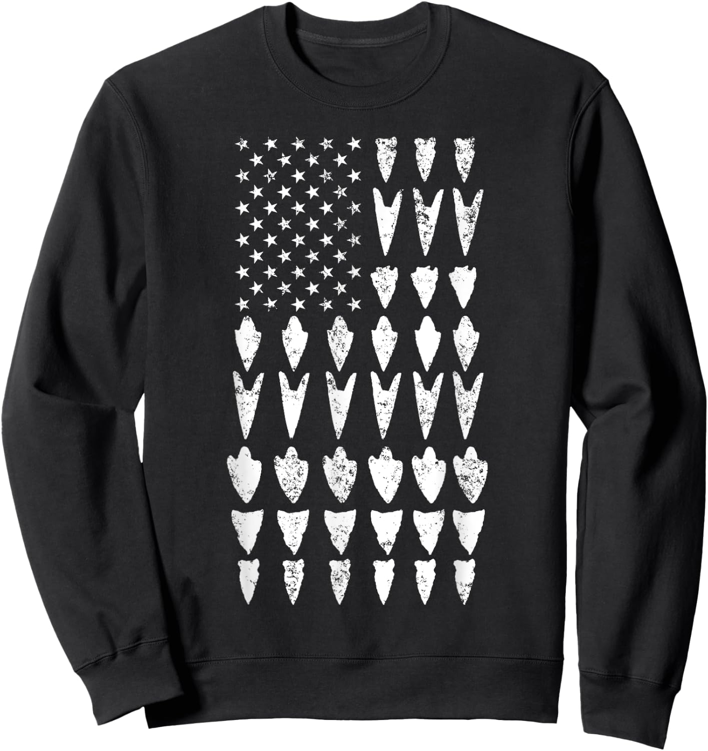 Arrowhead Hunting Collector USA Flag Hunt Hunter Men Sweatshirt - Sweatshirt | Black