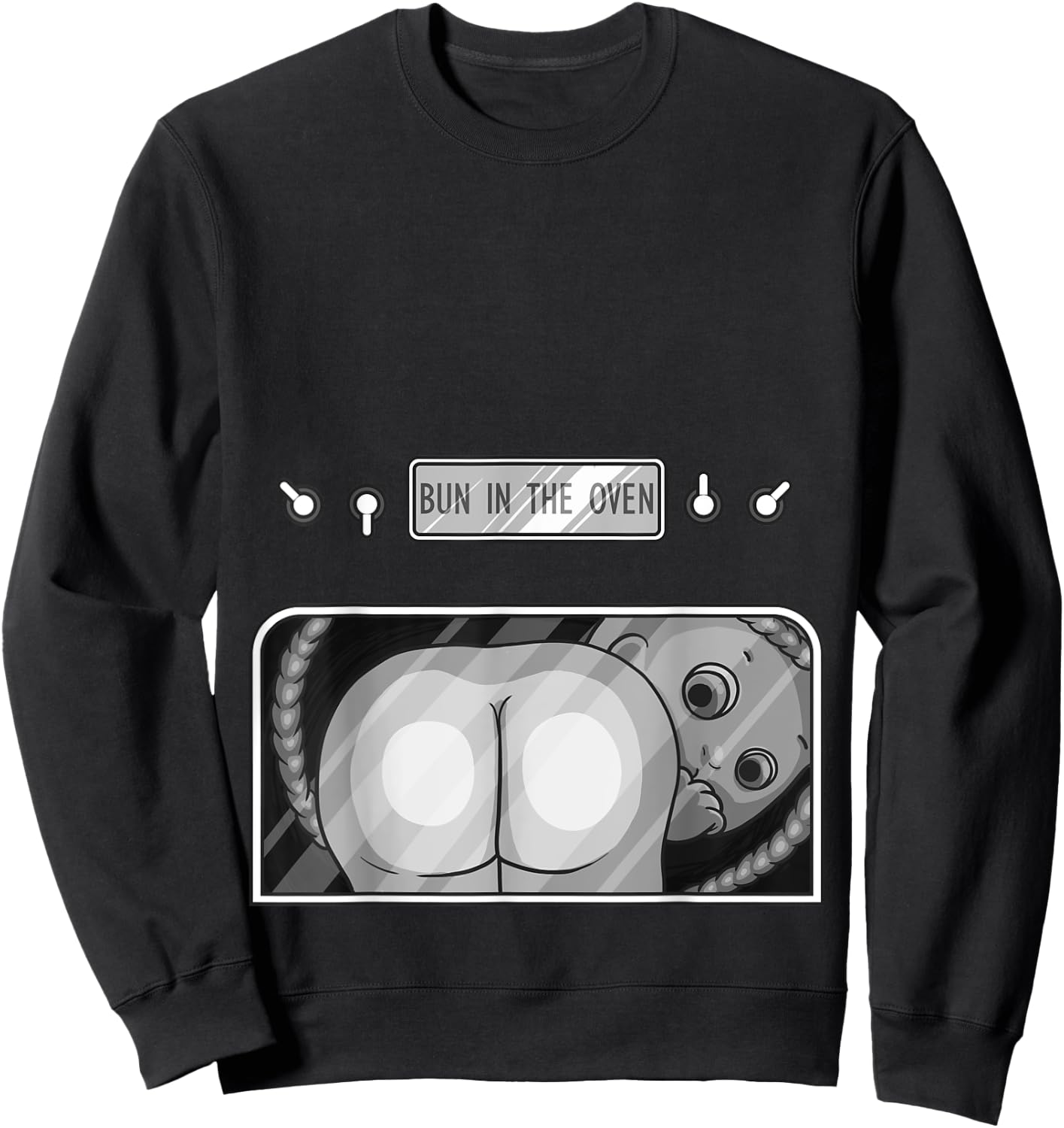 Funny Bun In The Oven Gift | Cute Expecting Pregnant Women Sweatshirt - Sweatshirt | Black