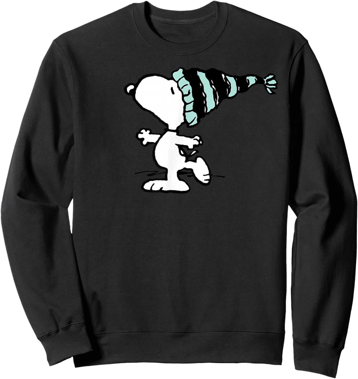 Peanuts Snoopy Holiday Winter Hat Sweatshirt - Sweatshirt | Black