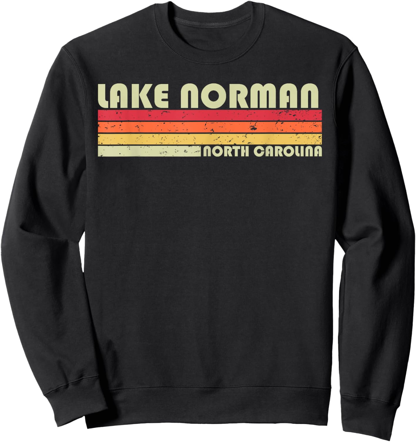 LAKE NORMAN NORTH CAROLINA Funny Fishing Camping Summer Gift Sweatshirt - Sweatshirt | Black