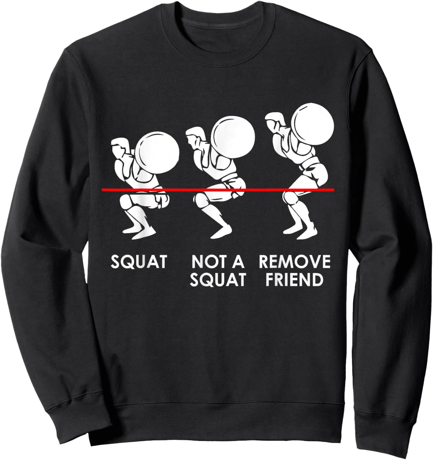 Funny Gym Workout - Squats Levels - Leg Exercise Sweatshirt - Sweatshirt | Black