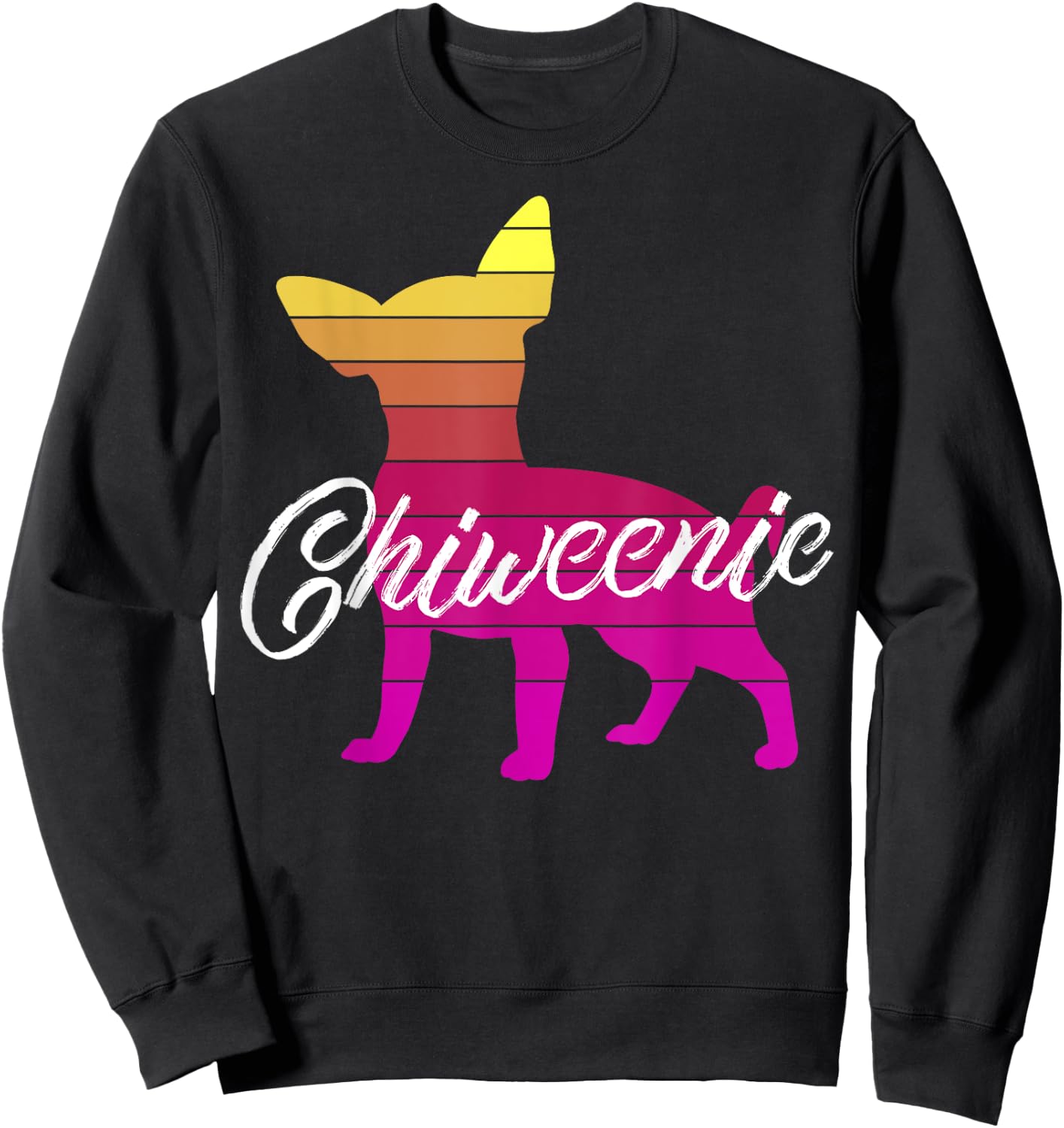 Cute Retro Chiweenie Silhouette Gift design for Chiweenies Sweatshirt - Sweatshirt | Black