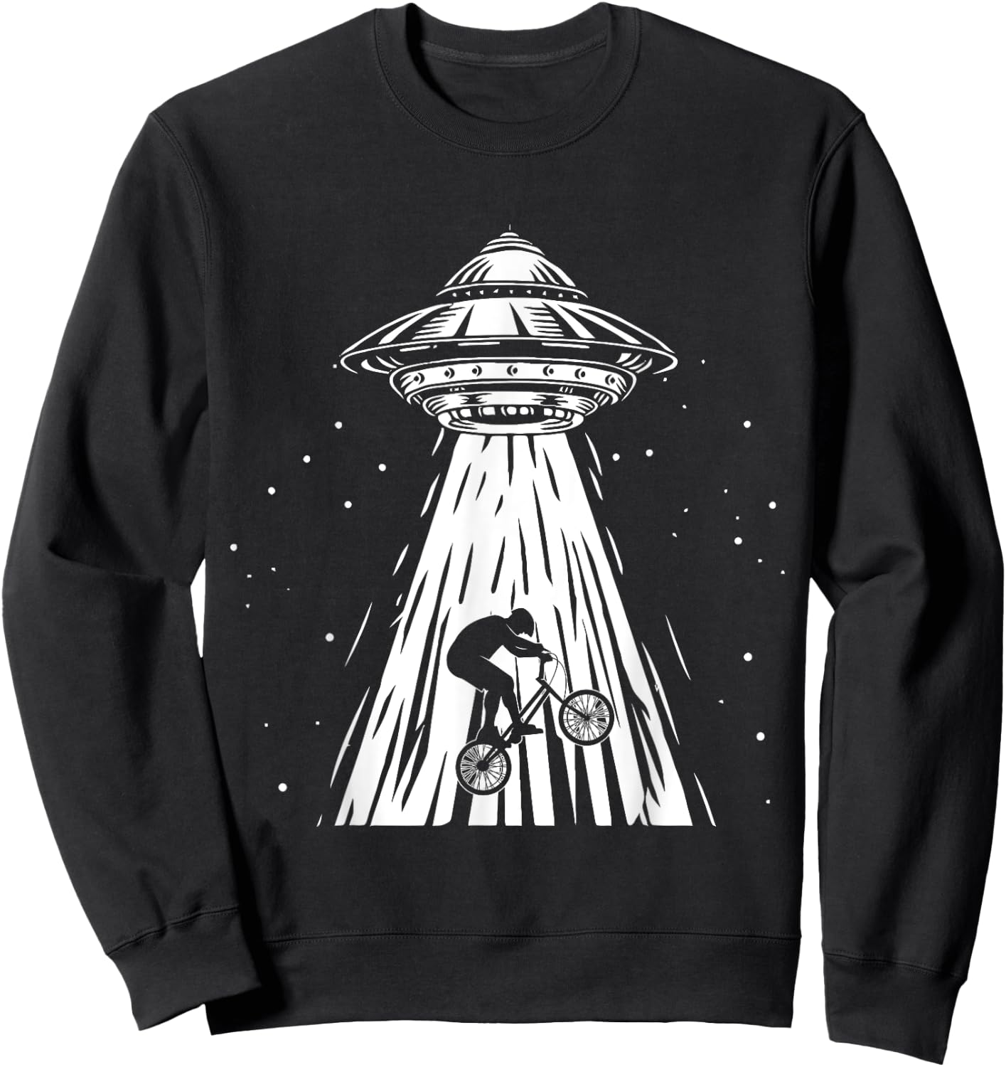 Funny Cycling bmx Alien Ufo Biker Abduction Sweatshirt - Sweatshirt | Black