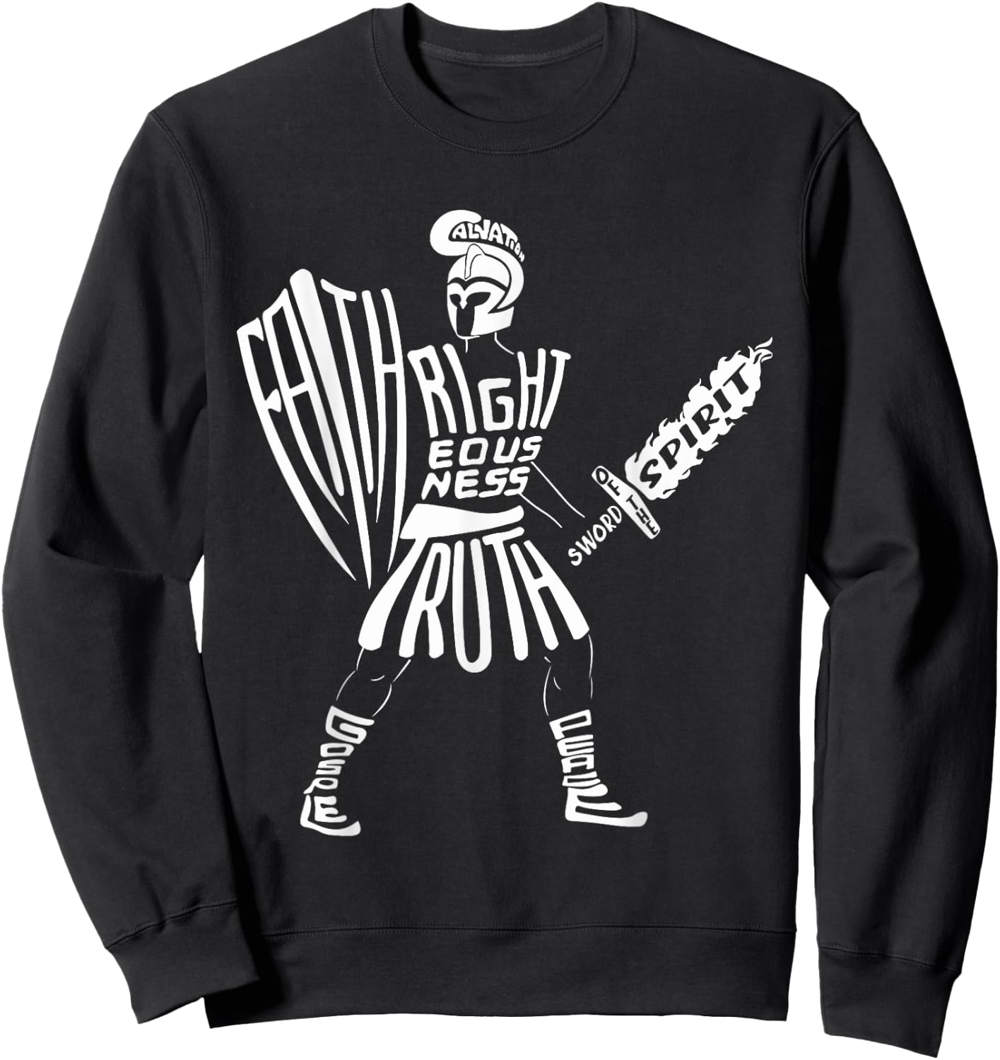 Put on The Full Armor of God, Christian Jesus, Bible Verse Sweatshirt - Sweatshirt | Black