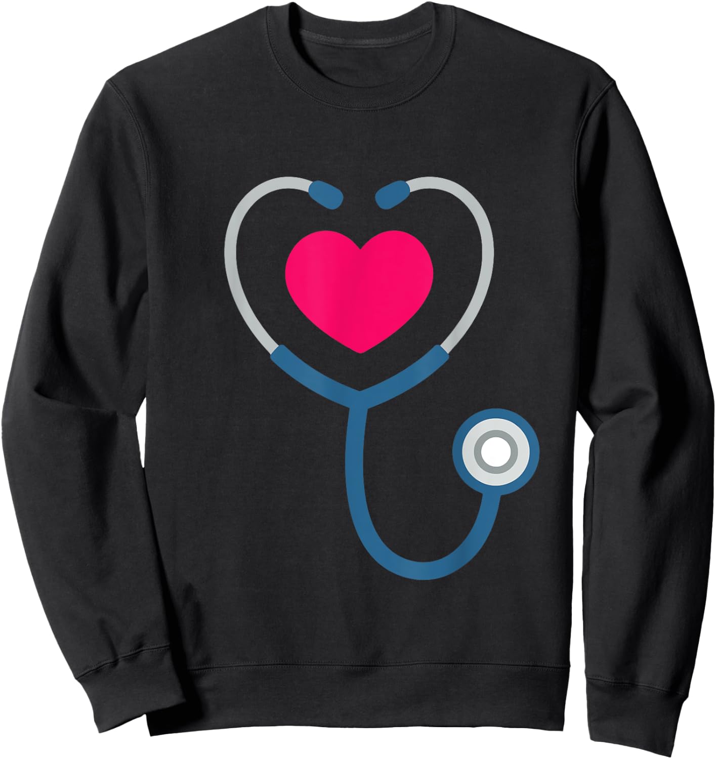 Heart Stethoscope Valentine for Nurse Doctor Gift Sweatshirt - Sweatshirt | Black
