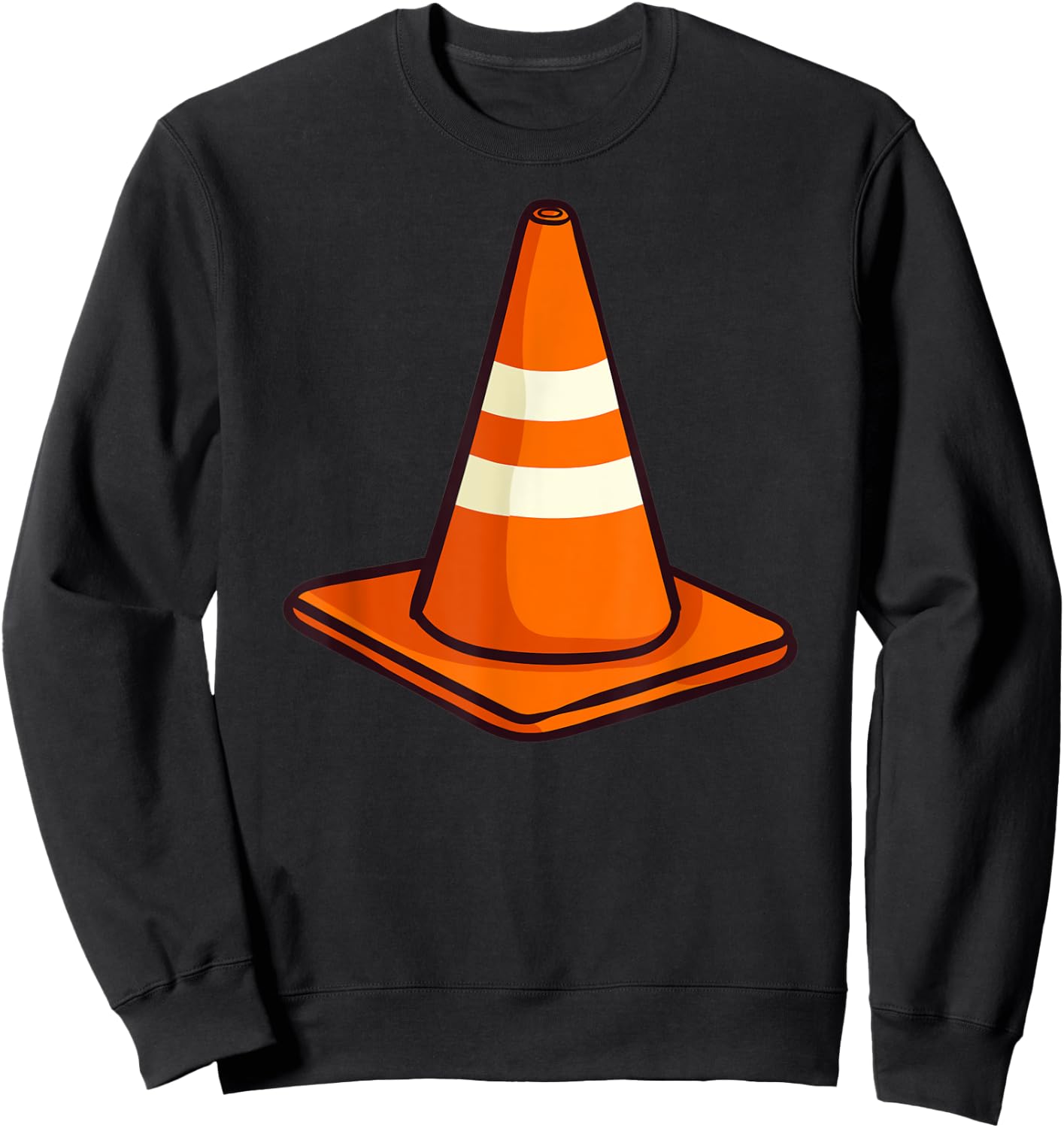 Traffic Cone Halloween Costume Sweatshirt - Sweatshirt | Black