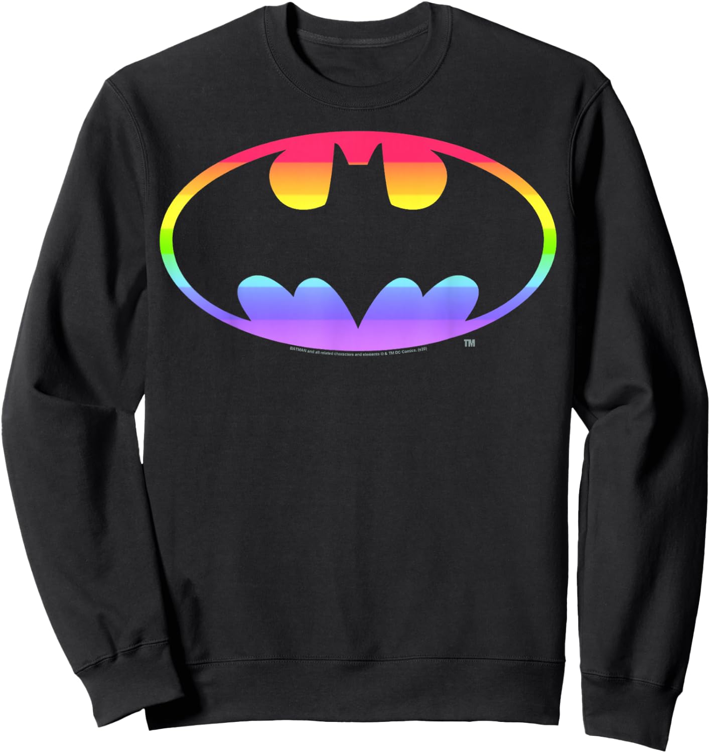 DC Comics Pride Batman Rainbow Gradient Logo Small Sweatshirt - Sweatshirt | Black