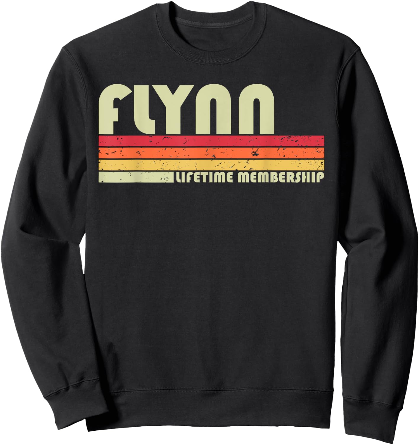 FLYNN Surname Funny Retro Vintage 80s 90s Birthday Reunion Sweatshirt - Sweatshirt | Black