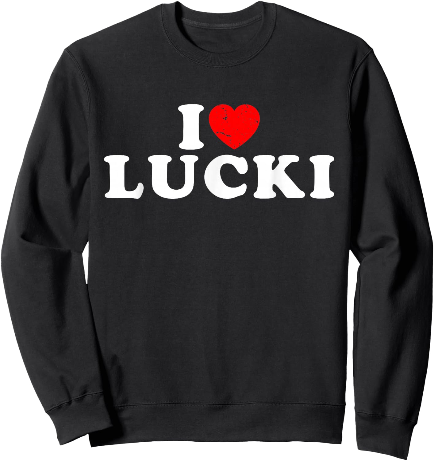 I Love Lucki I Heart Lucki - Red Heart Sweatshirt - Sweatshirt | Black
