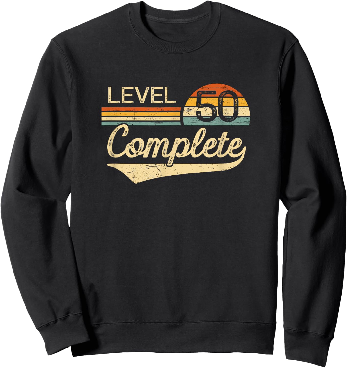 Level 50 Complete Vintage 50th Wedding Anniversary Sweatshirt - Sweatshirt | Black