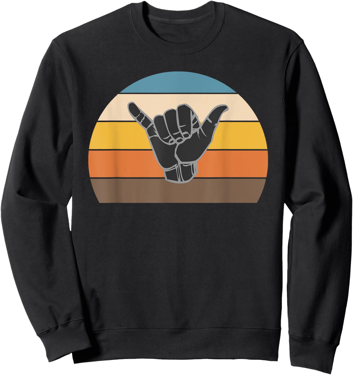 Retro Shaka Hand Surf Sign - Cool Surfer / Surfing Culture Sweatshirt - Sweatshirt | Black