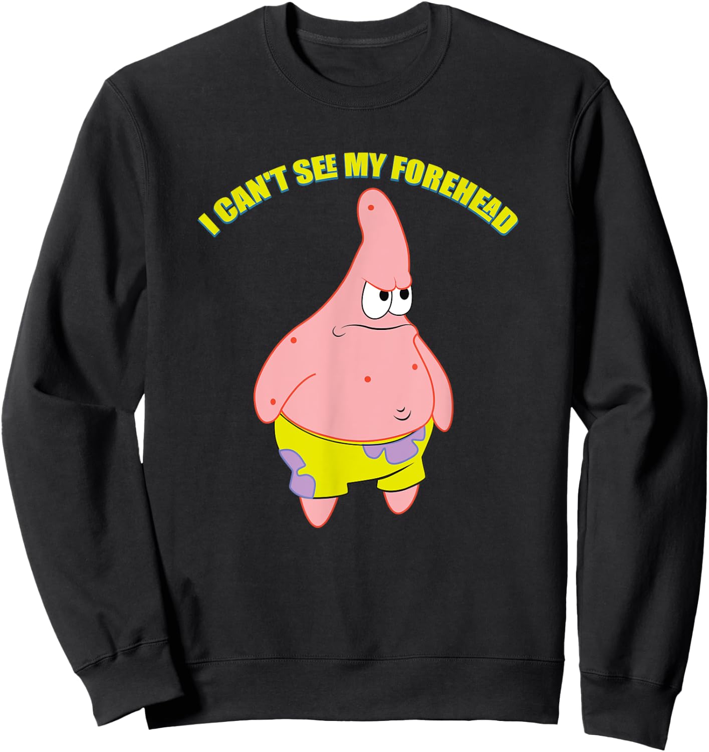 Mademark x SpongeBob SquarePants - Patrick Star - I Can't See my Forehead Sweatshirt - Sweatshirt | Black