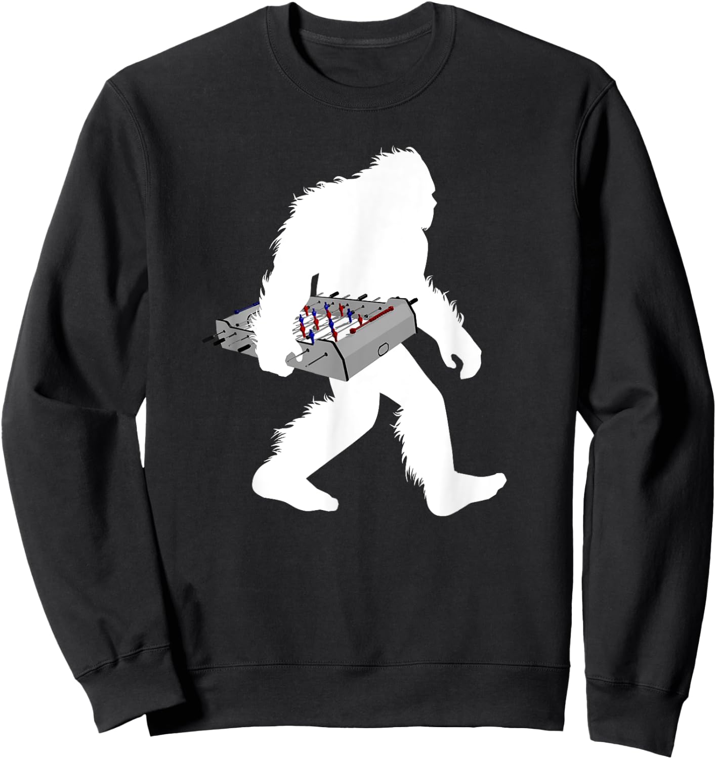 Bigfoot Carrying Foosball Table Football Game Sasquatch Sweatshirt - Sweatshirt | Black