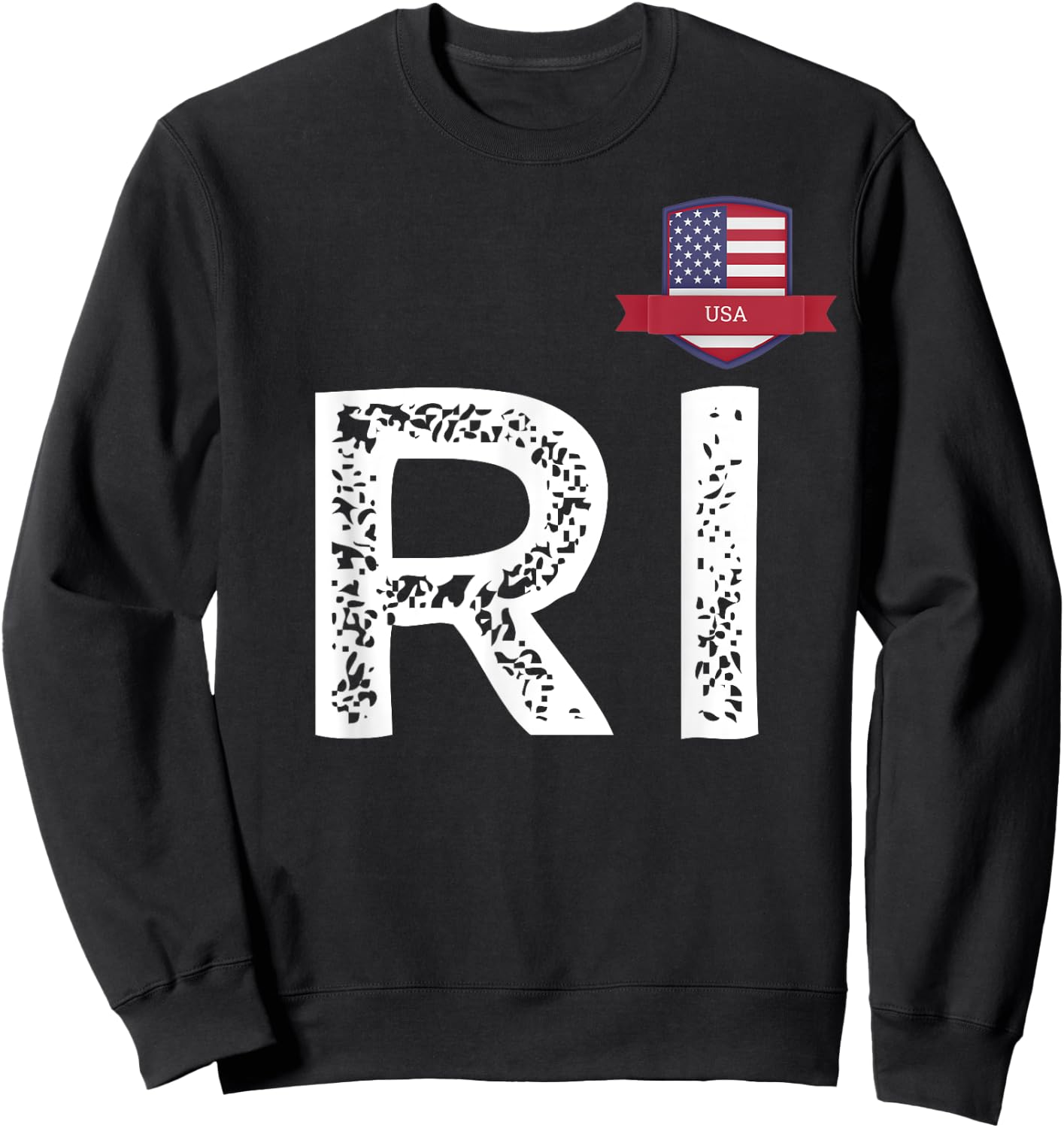 USA Human-Flag Letter R and I American USA Sweatshirt - Sweatshirt | Black