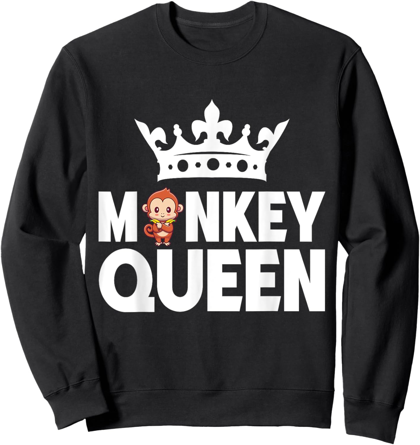 Monkey Queen Monkey Sweatshirt - Sweatshirt | Black