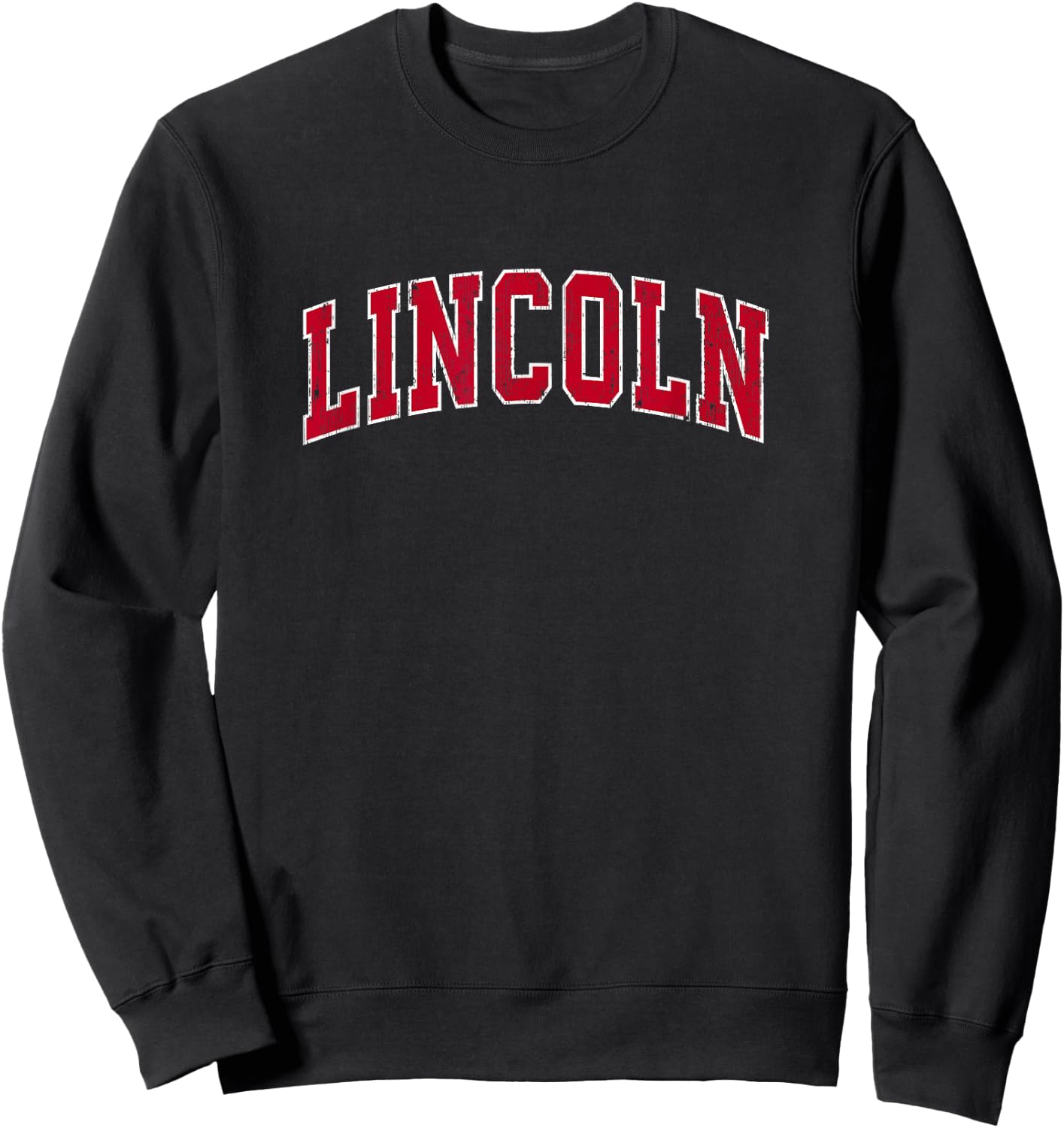 Lincoln California CA Vintage Sports Design Red Design Sweatshirt - Sweatshirt | Black