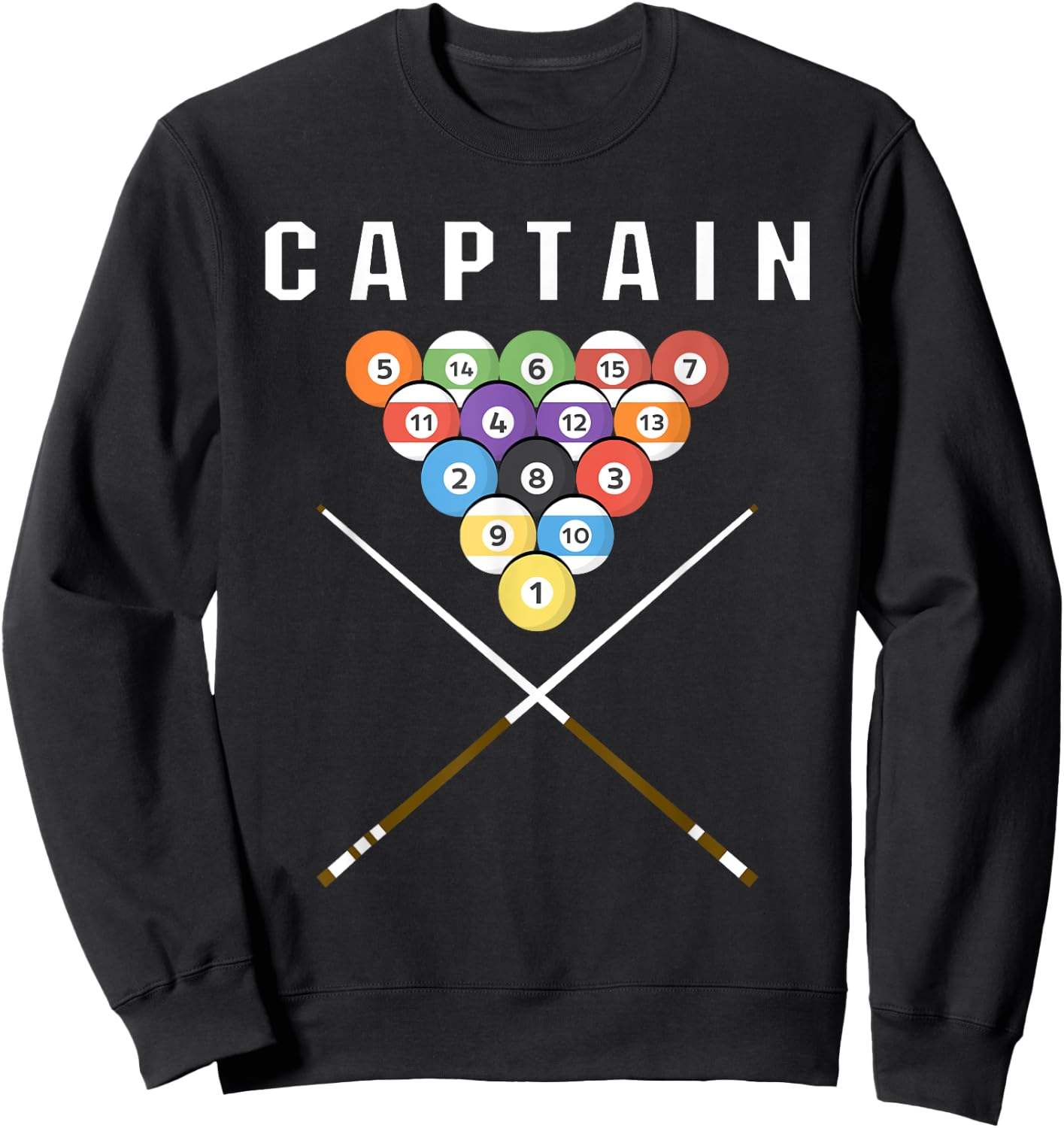 Captain Pool Billiard Team Gift Sweatshirt - Sweatshirt | Black