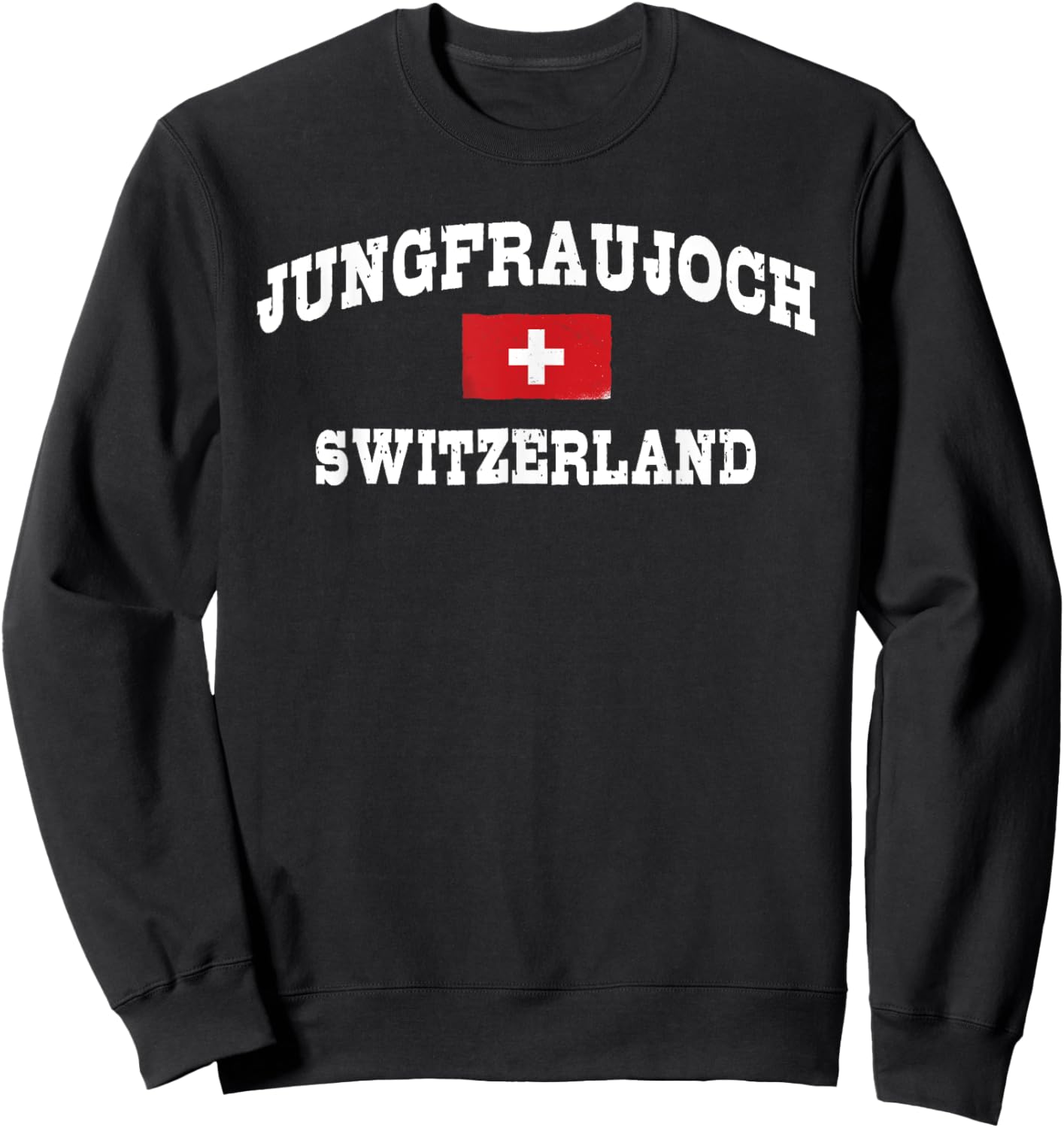 Jungfraujoch Switzerland - Swiss Flag Sweatshirt - Sweatshirt | Black