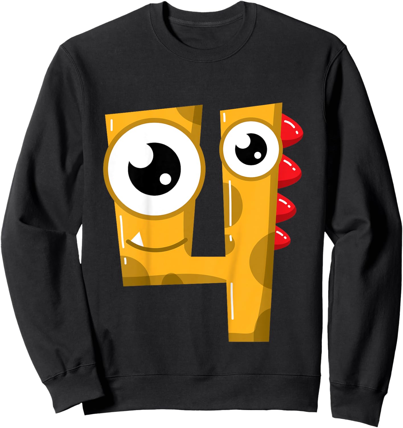 4th Birthday Fun Shirt Gift Funny Little Monster Sweatshirt - Sweatshirt | Black