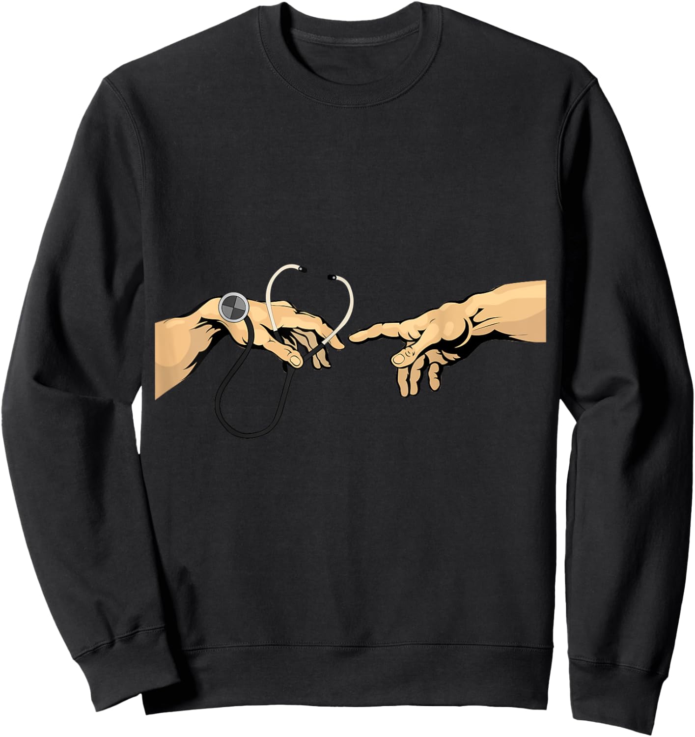 Creation of Adam Michelangelo Doctor Hospital stethoscope Sweatshirt - Sweatshirt | Black