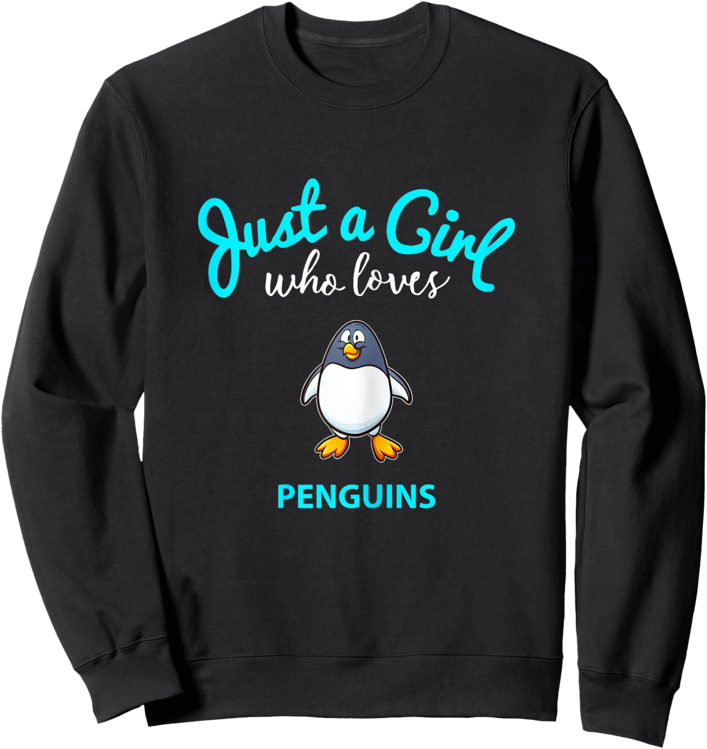 Penguin Shirt for Girls | Kids Penguin Sweatshirt - Sweatshirt | Black
