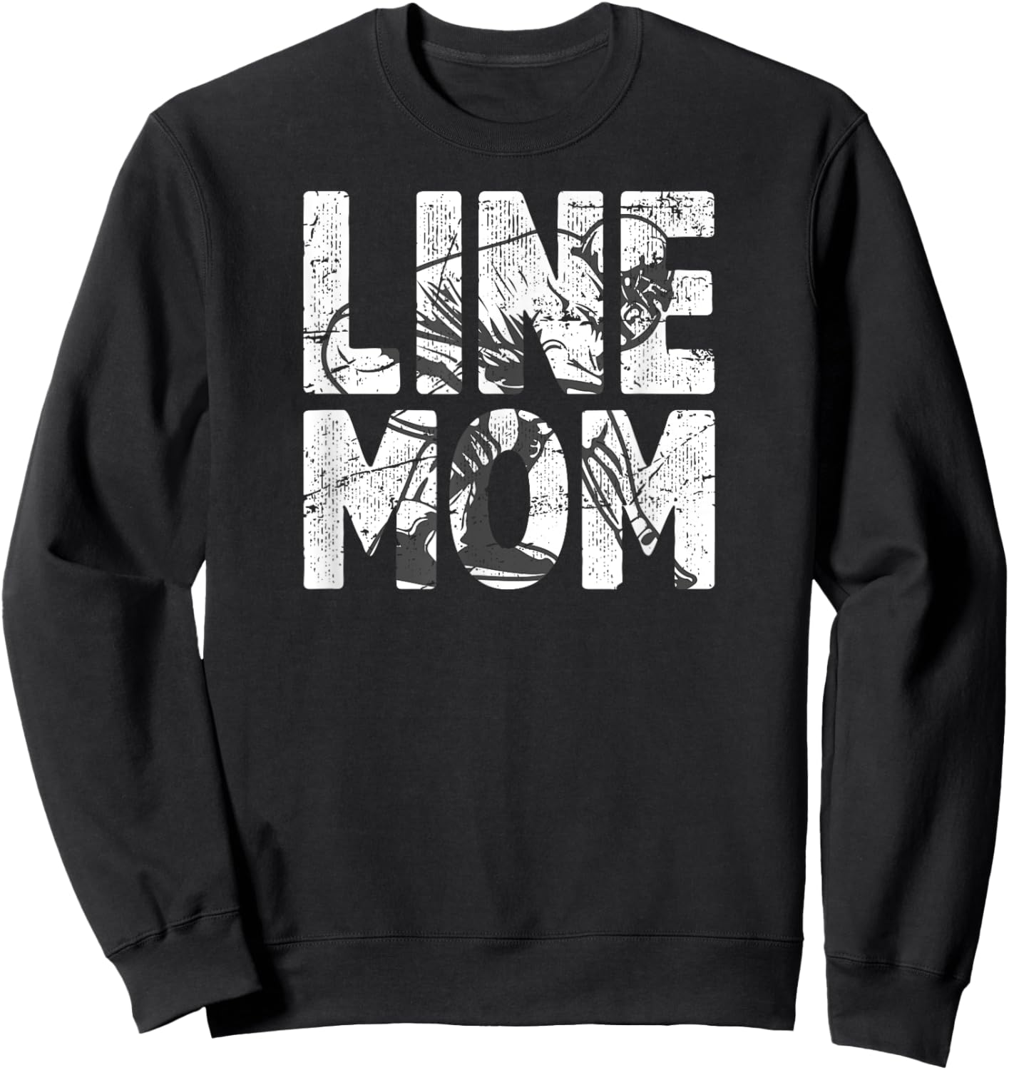 Football Line Mom Of A Football Lineman Mother Sweatshirt - Sweatshirt | Black