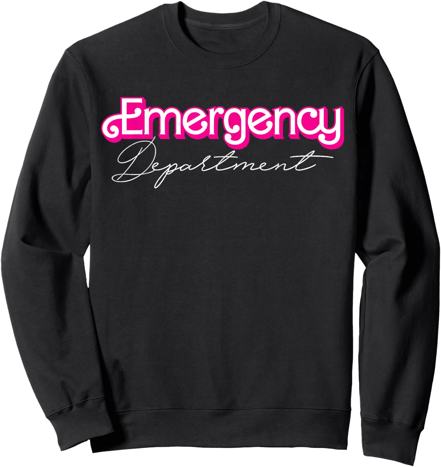 Retro Pink Emergency Department Nurses ER Doctor Sweatshirt - Sweatshirt | Black