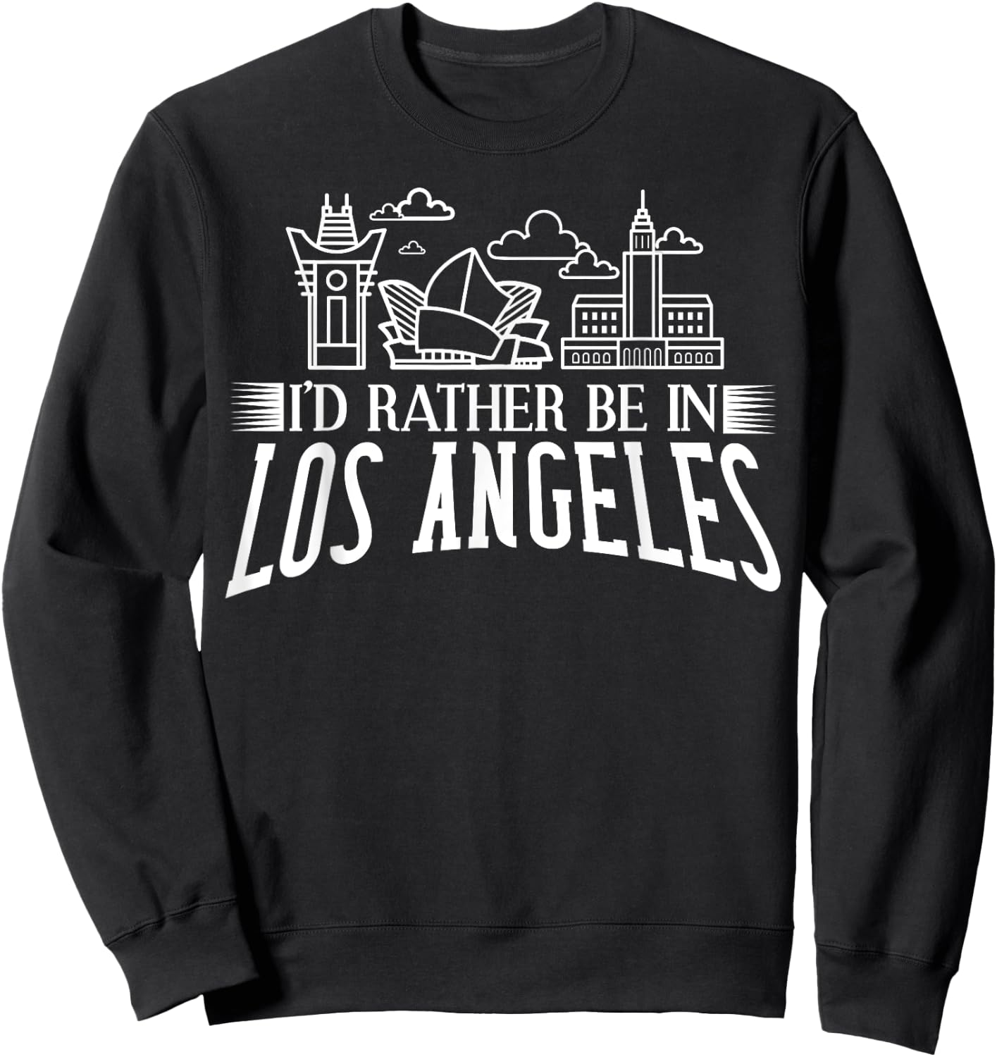 Los Angeles California City Skyline Map Travel Sweatshirt - Sweatshirt | Black