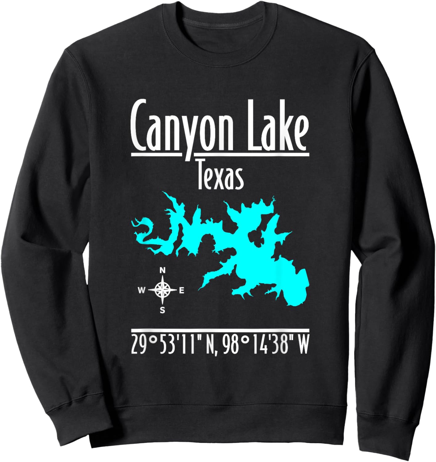 Modern Canyon Lake - Texas Sweatshirt - Sweatshirt | Black