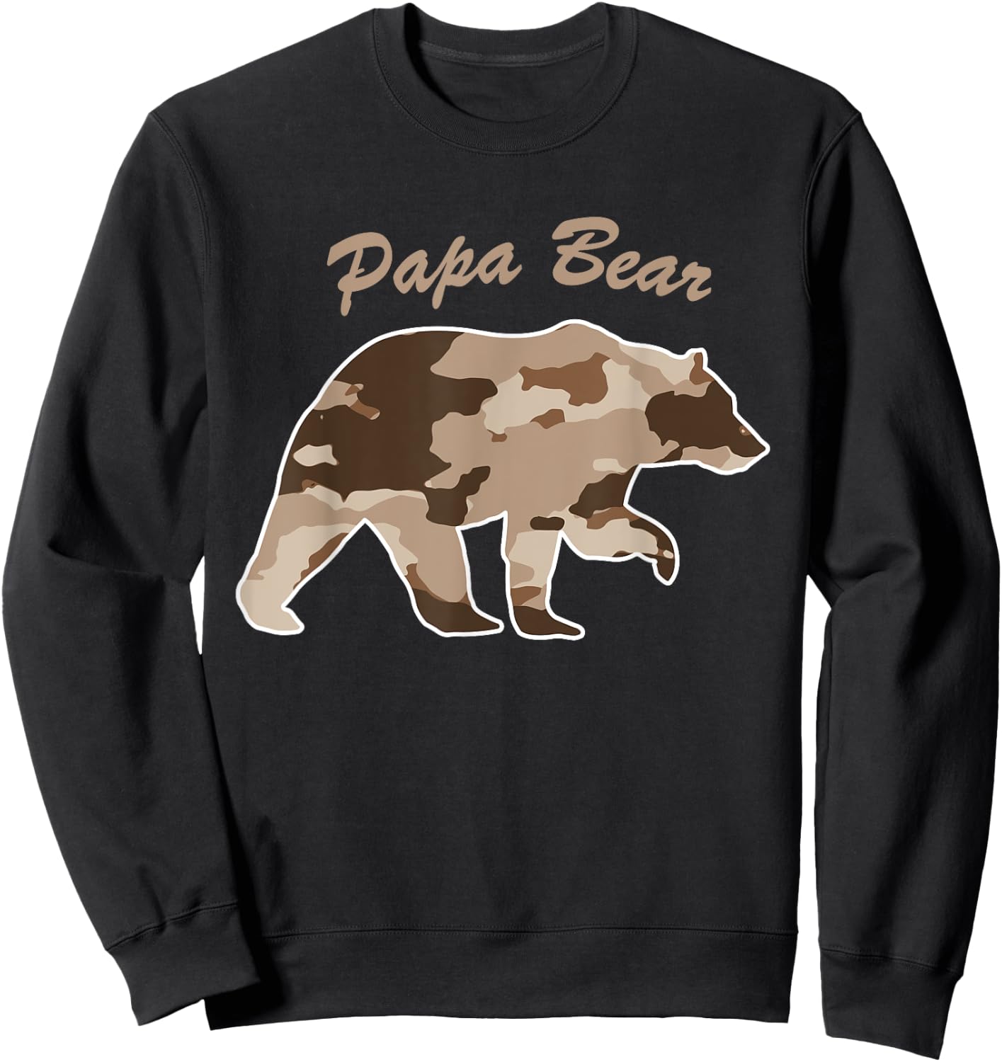 Camouflage Daddy Bear Family Camo Hunting - Papa Bear Sweatshirt - Sweatshirt | Black