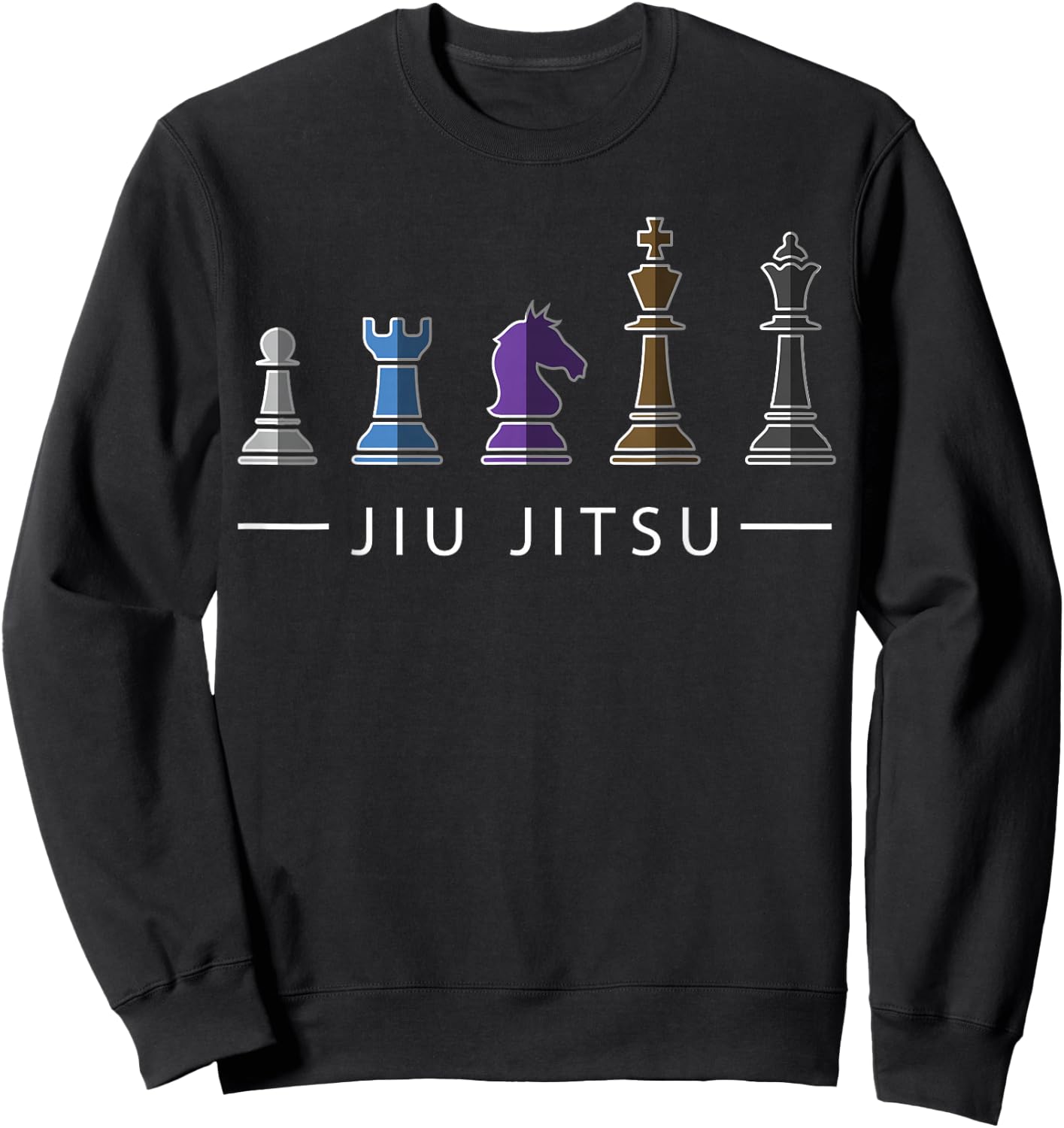 Funny BJJ Brazilian Jiu Jitsu Chess Belt Fighter MMA Gifts Sweatshirt - Sweatshirt | Black