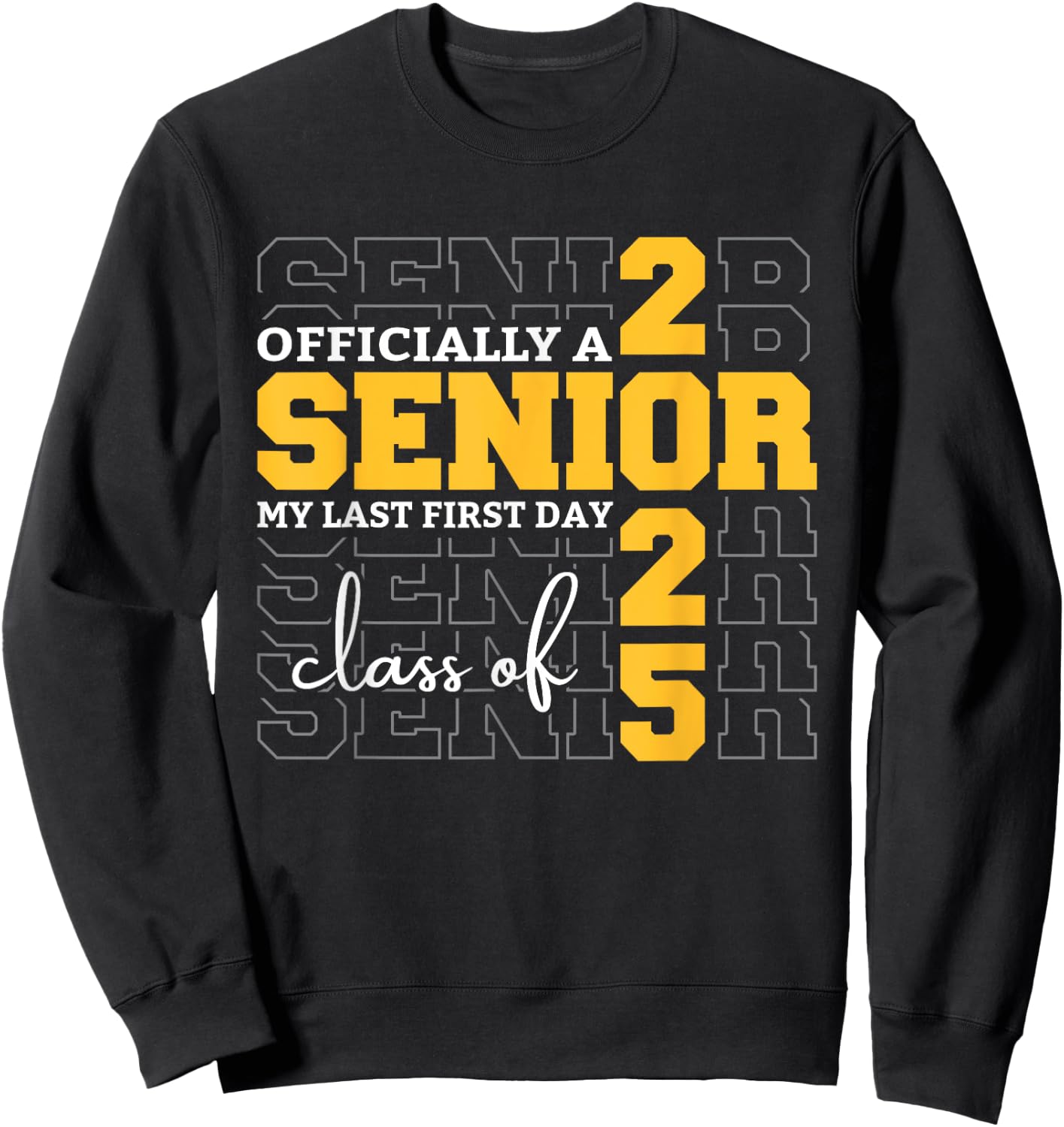 Officially A Senior 2025 My Last First Day Class of 2025 Sweatshirt - Sweatshirt | Black
