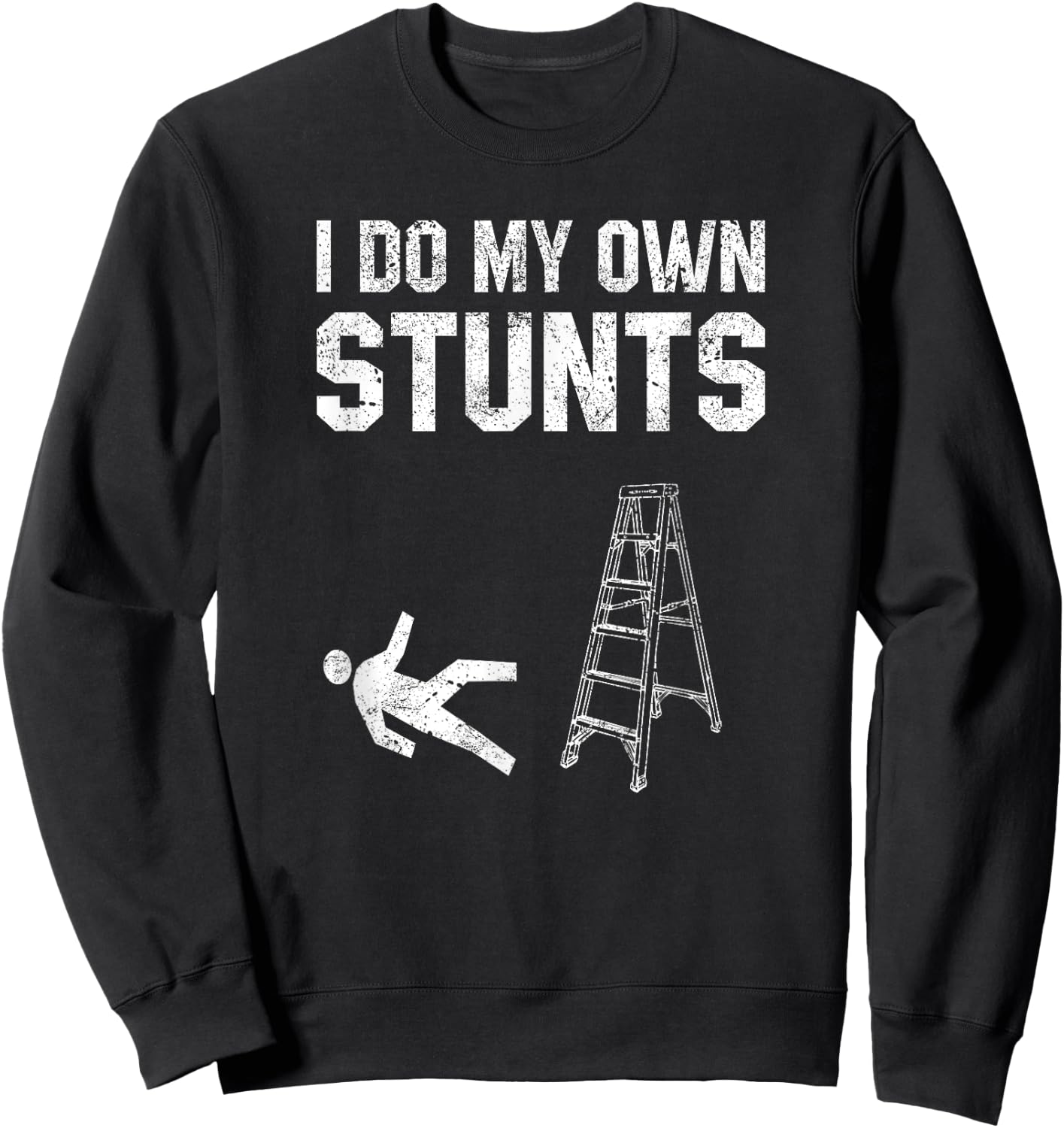 Funny Ladder Fall Gift Broken Bone Hand Get Well Soon Women Sweatshirt - Sweatshirt | Black