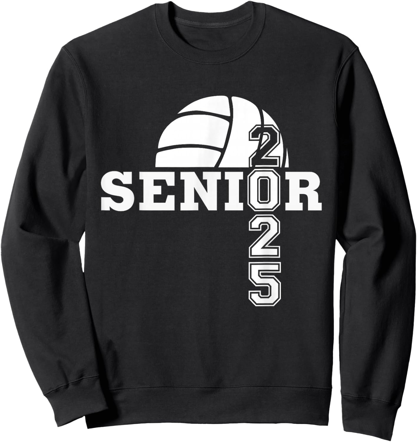 Senior 2025 volleyball boys girls team school seniors Sweatshirt - Sweatshirt | Black