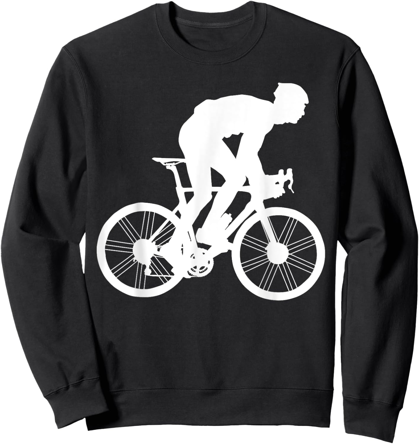 Silhouette Road Cycling Athlete Bike Ride Cyclist Biker Race Sweatshirt - Sweatshirt | Black