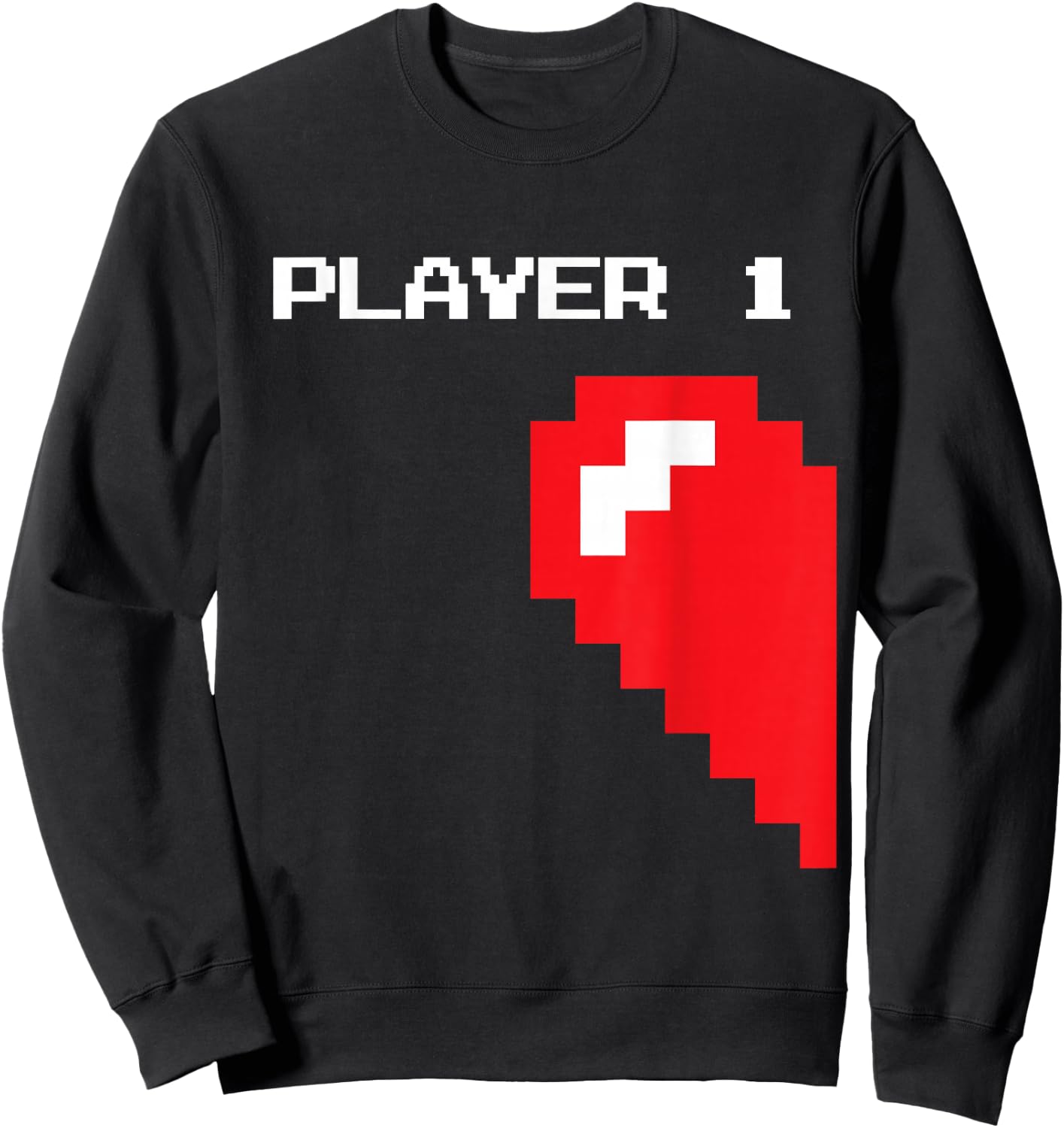 Matching Gamer Couple Valentine's Gift - Player 1 Player 2 Sweatshirt - Sweatshirt | Black
