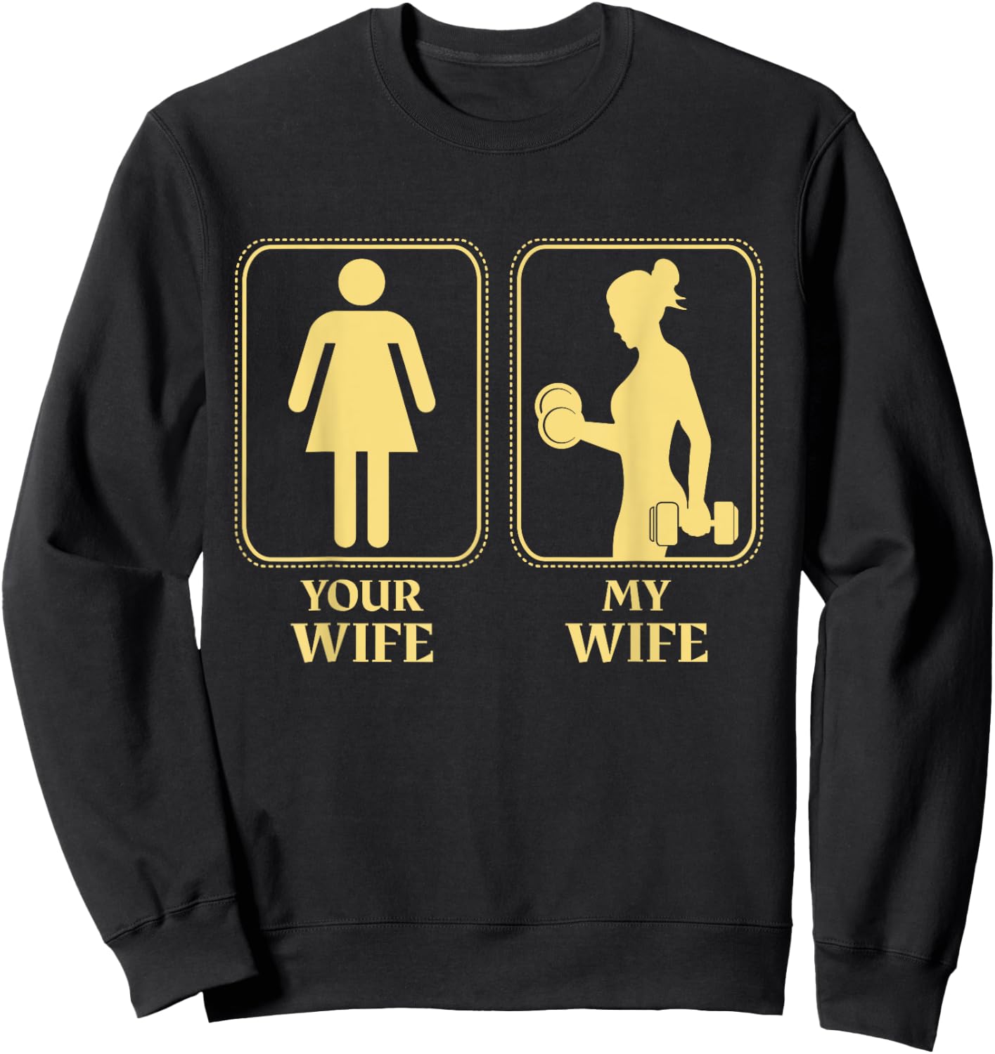 My wife your wife weightlifting women fitness gym moms Sweatshirt - Sweatshirt | Black