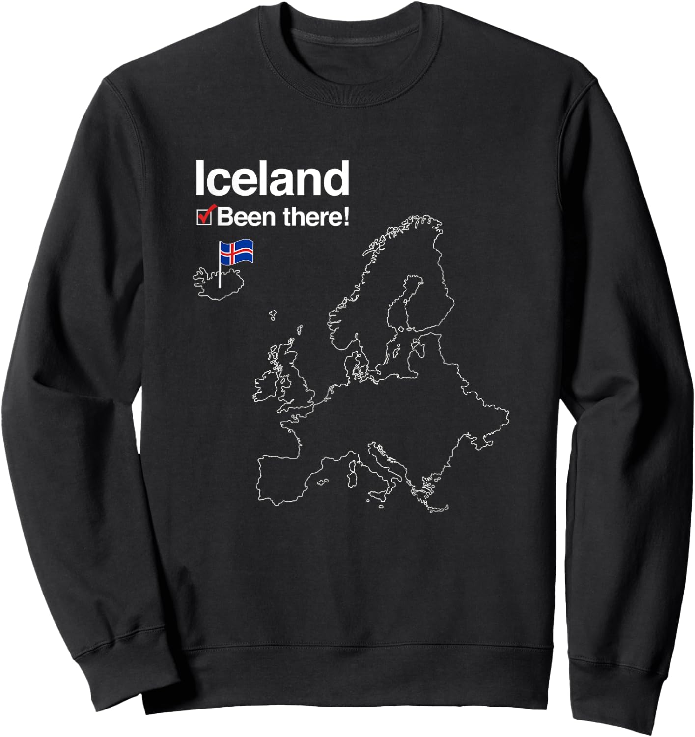 Flag and Map of Iceland Sweatshirt - Sweatshirt | Black