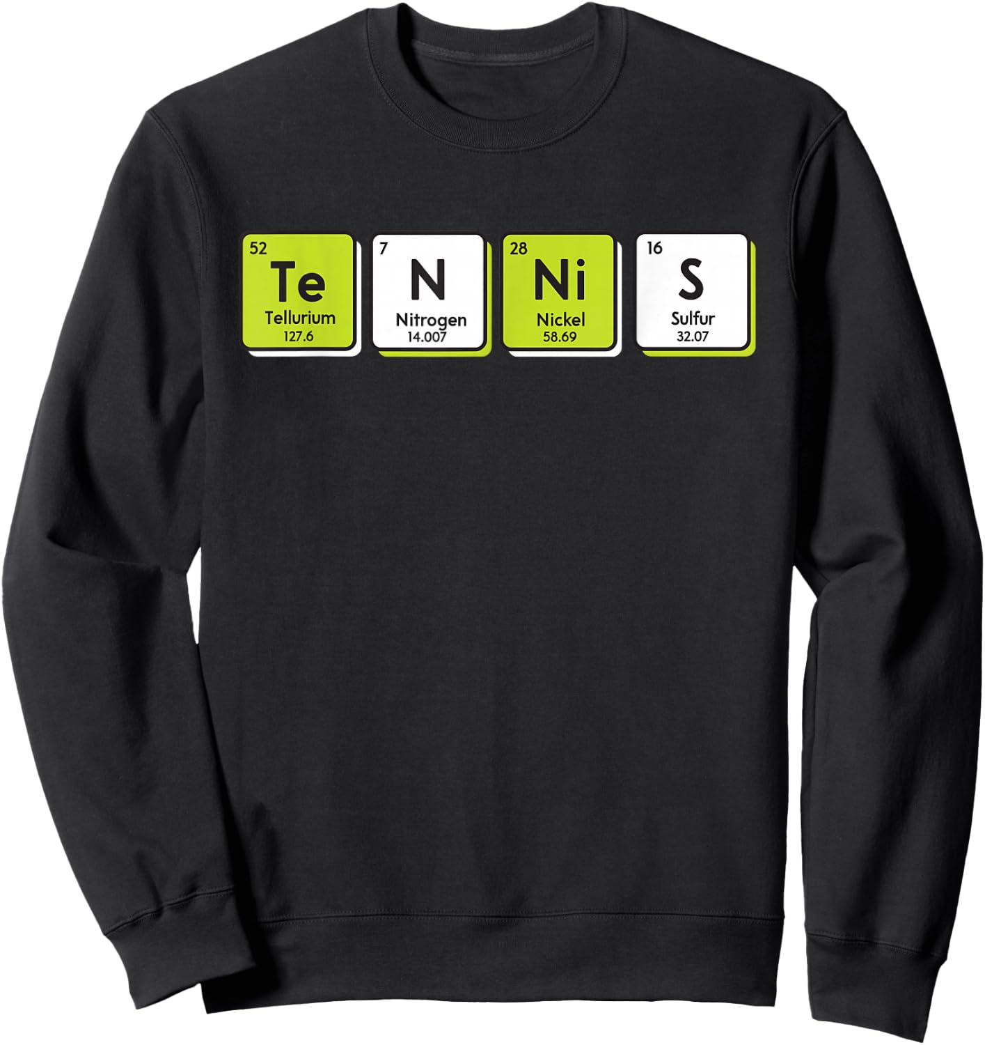 Tennis Periodic Table Elements Sport Funny Player Coach Gift Sweatshirt - Sweatshirt | Black