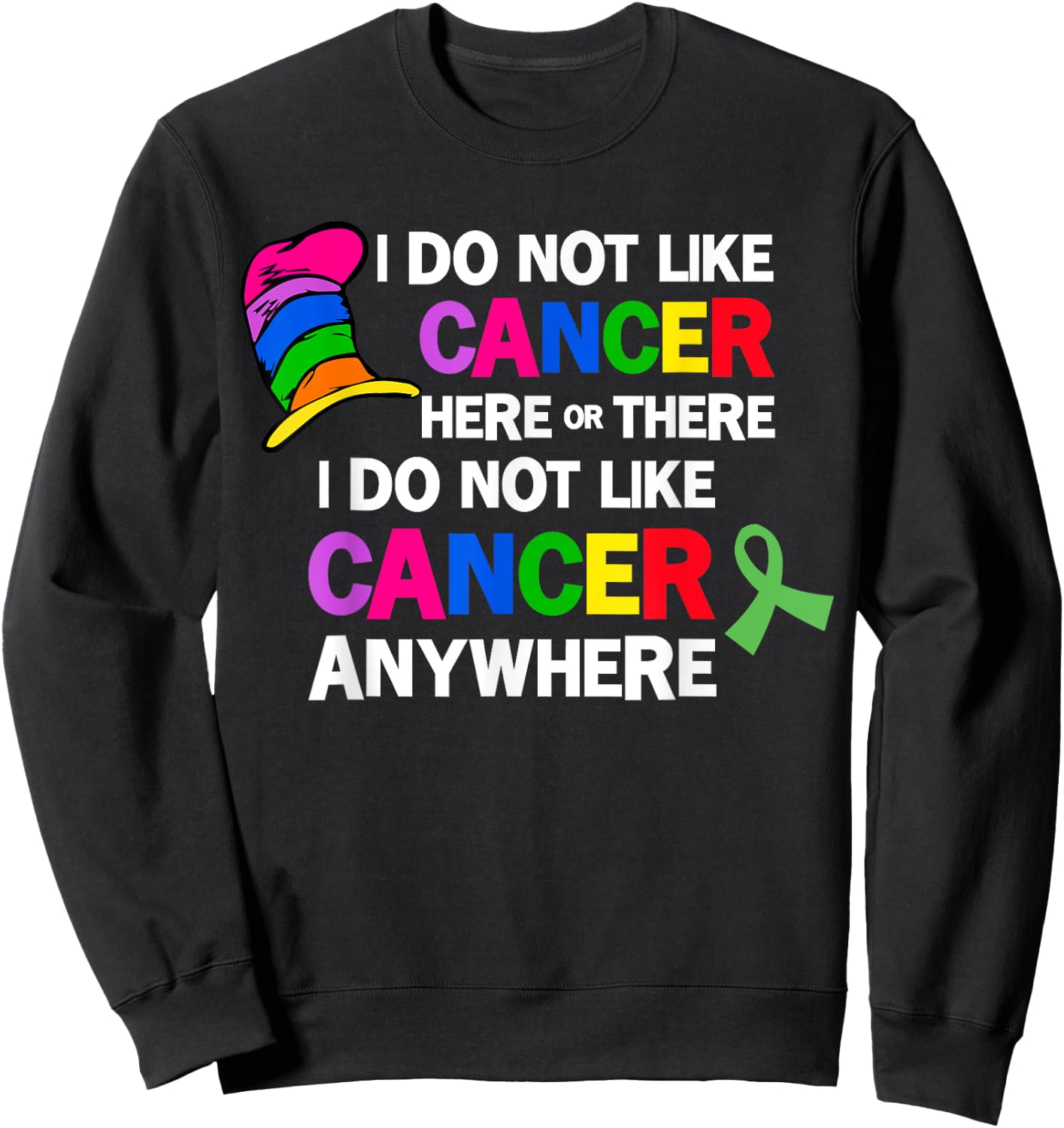 I Do Not Like Cancer Here Or There I Do Not Like Cancer Sweatshirt - Sweatshirt | Black