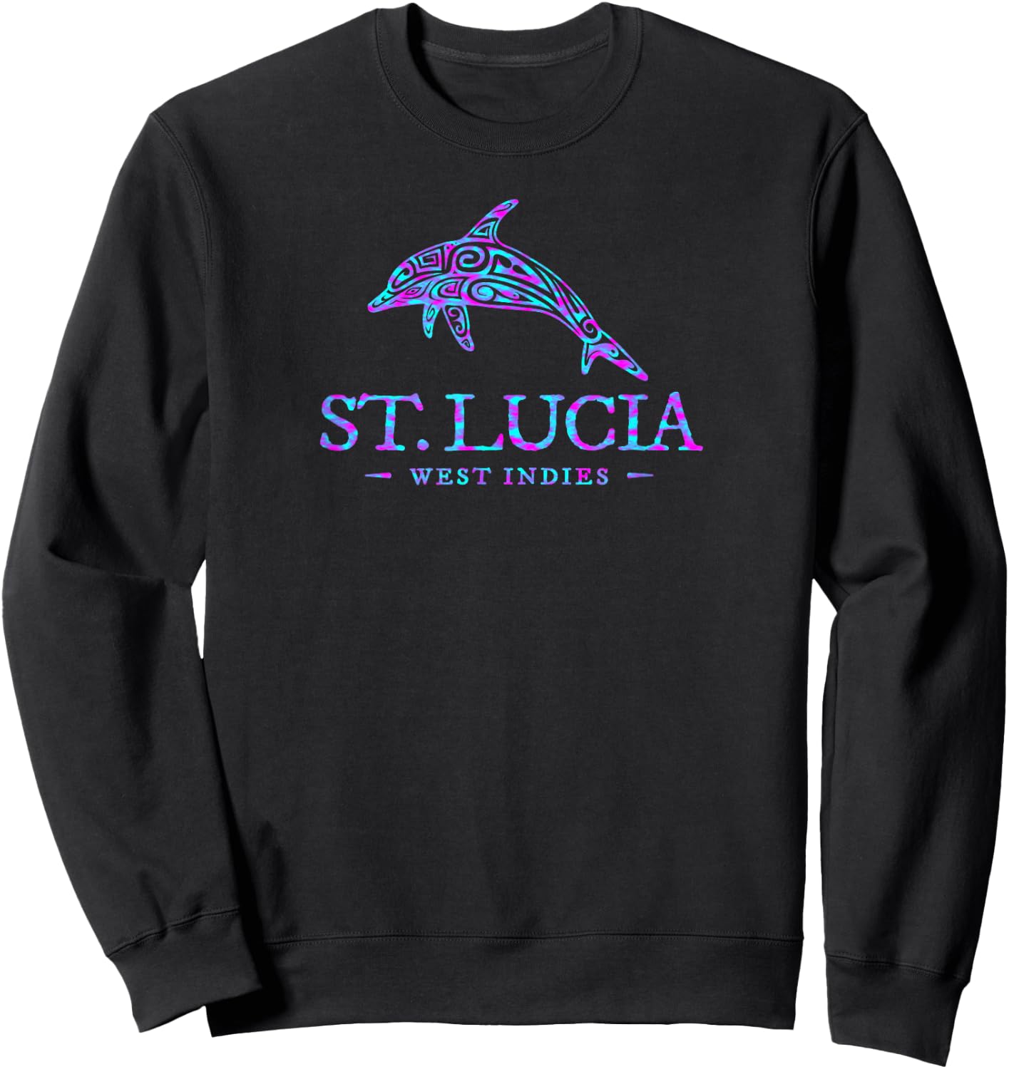St Lucia Dolphin Boys Girls Toddler Souvenir Sweatshirt - Sweatshirt | Black