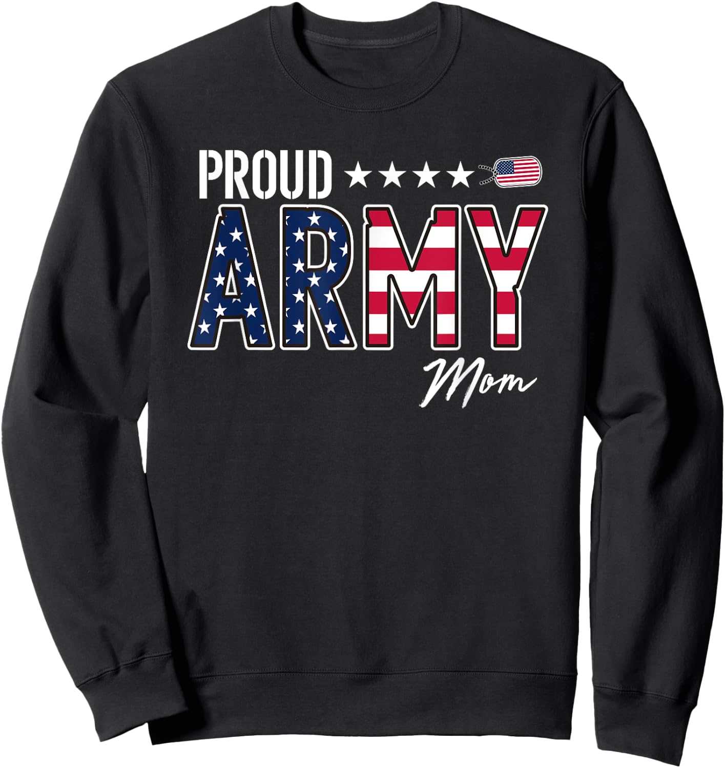 US Flag Proud Army Mom Men Sweatshirt - Sweatshirt | Black